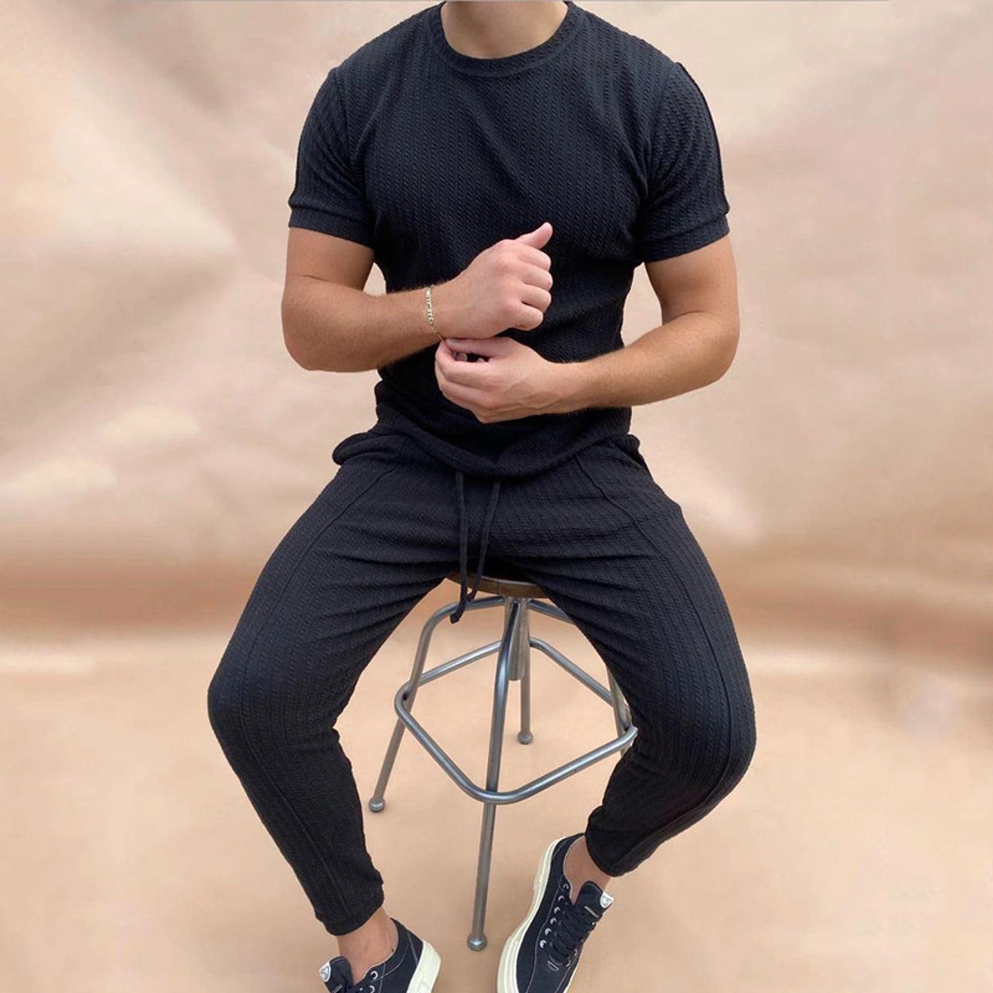A1. Casual Solid Color Sports Suit (Tracksuit) - enhanced image 2