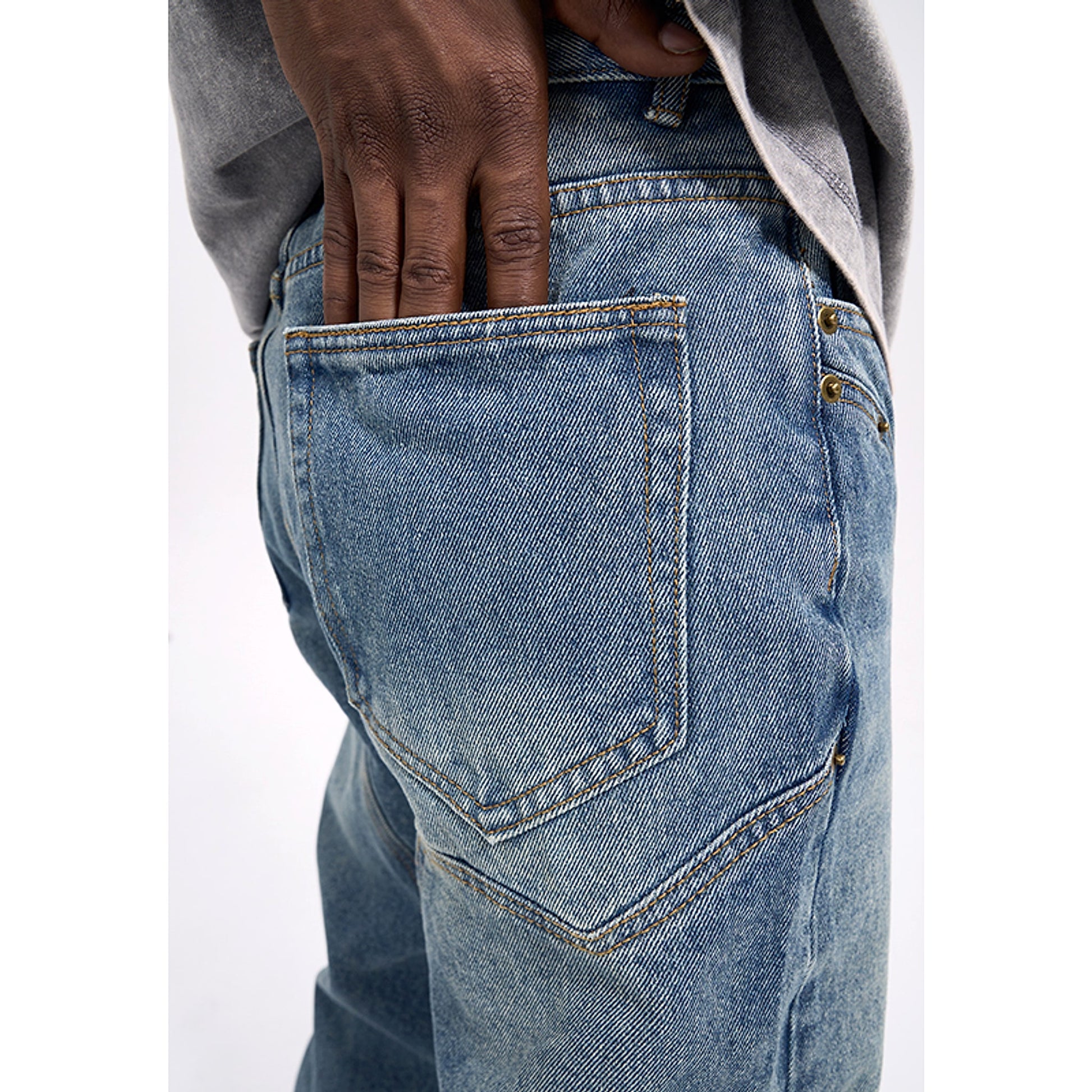 Casual Western Vintage Jeans Men - enhanced image 2