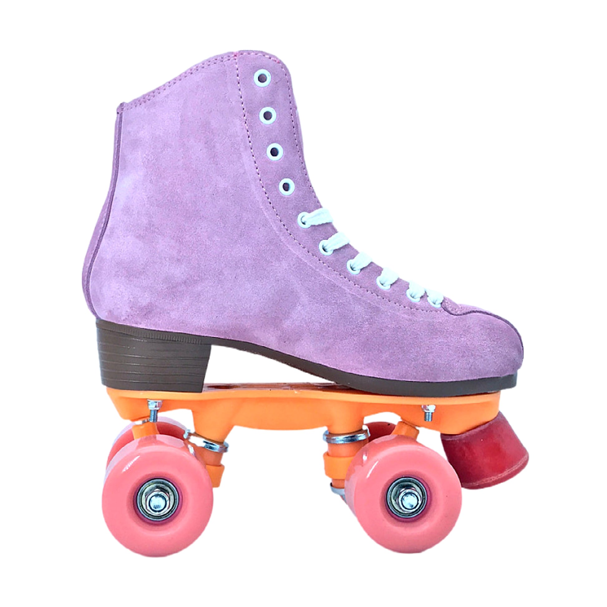 Children's Purple Suede Roller Skates - enhanced image 2