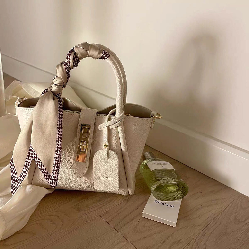 CityEdit™ – Litchi Luxe Tote with Scarf Handle - enhanced image 2