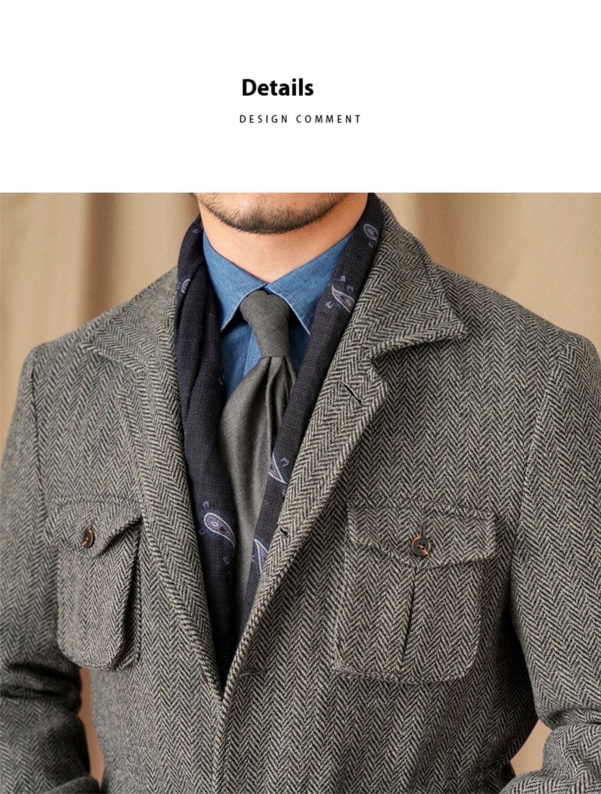 Collar Safari Jacket Jacket Commuter Business Keep Warm And Handsome Jacket Men - enhanced image 2