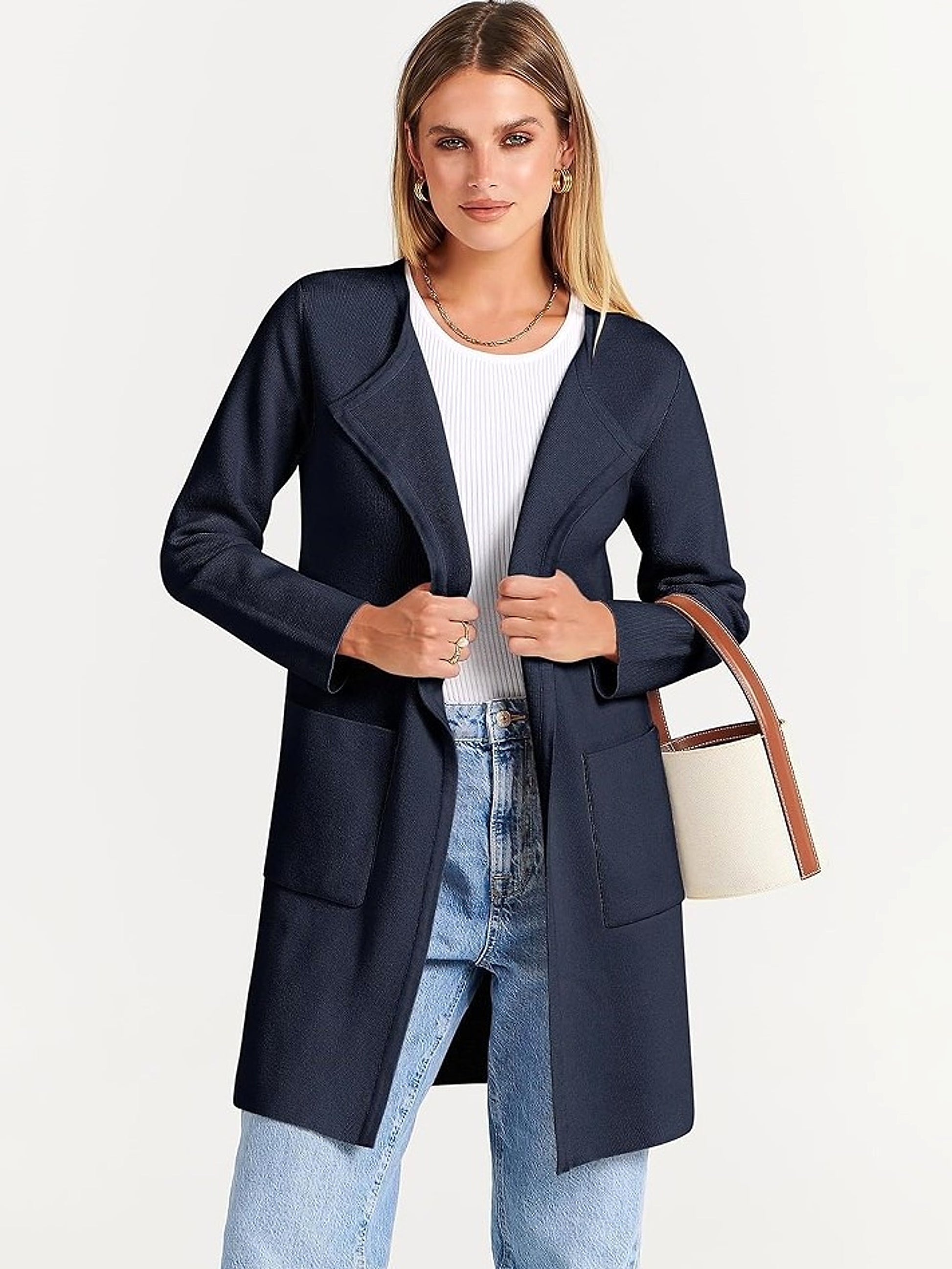 Comfort And Casual Turn-down Collar Coat Women - enhanced image 2