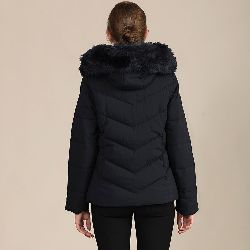 Cotton-padded Jacket With Standing Collar For Women - enhanced image 2