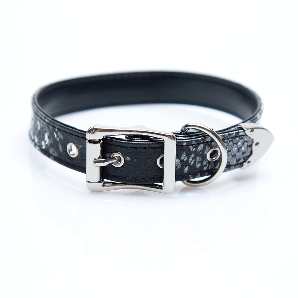 Creative And Minimalist Letter Snake Patterned Leather Collar - enhanced image 2