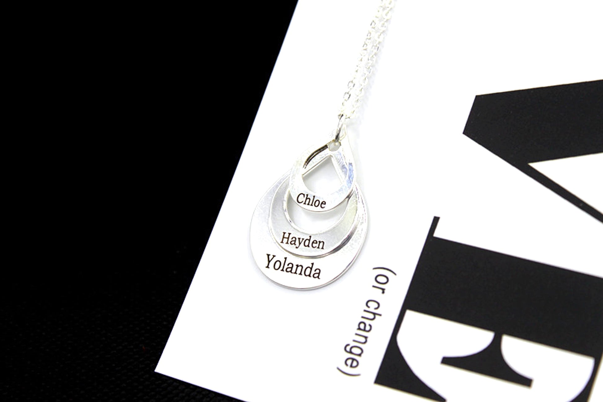 Elegant Water Drop Pendant Necklace – Personalized Engraving Jewelry - enhanced image 2