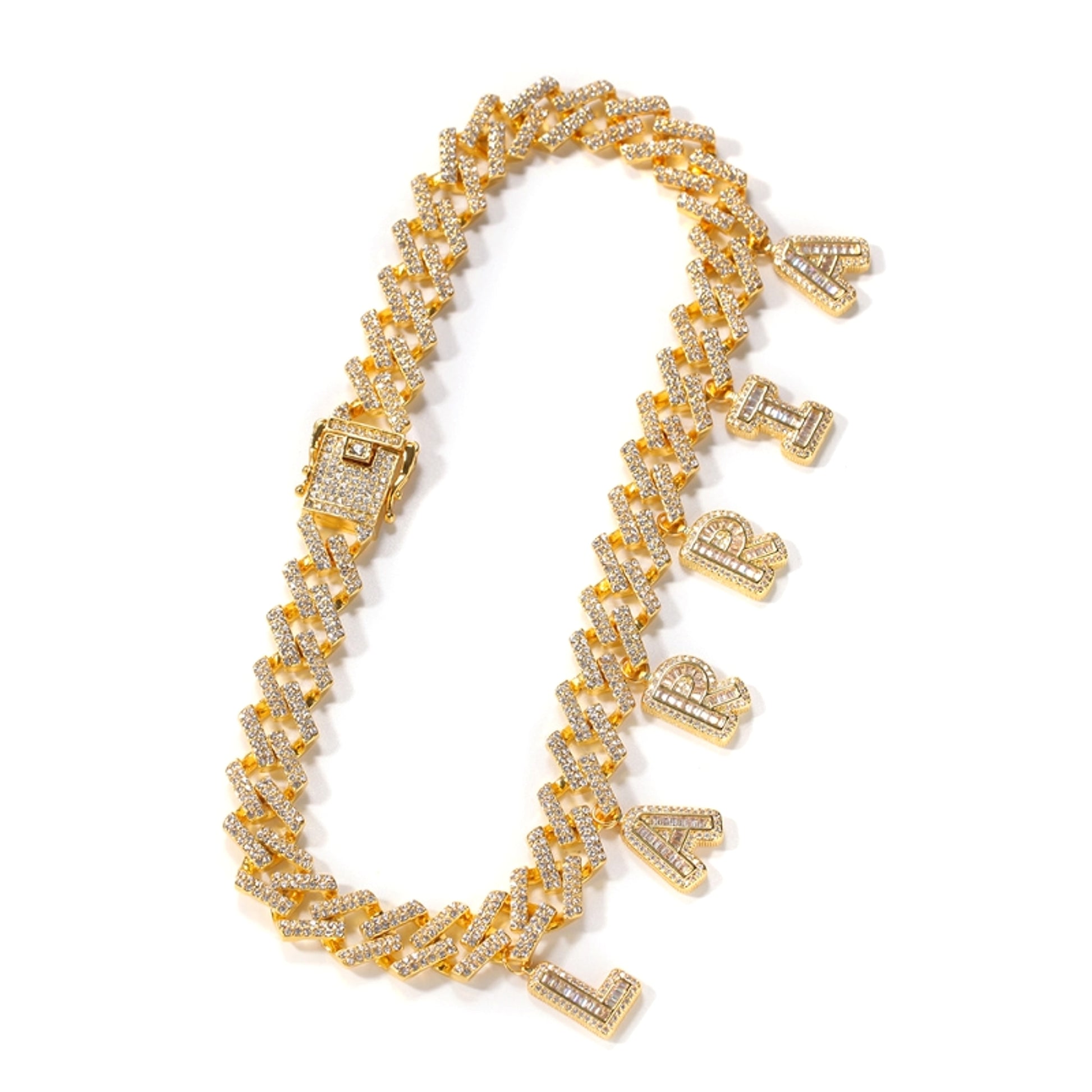 Custom Hip-Hop Bling Name Necklace – Iced Out Cuban Chain - enhanced image 2