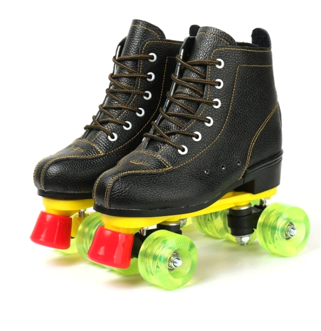 Double Row Skating Four 4 Rollers Professional Night Flash - enhanced image 2