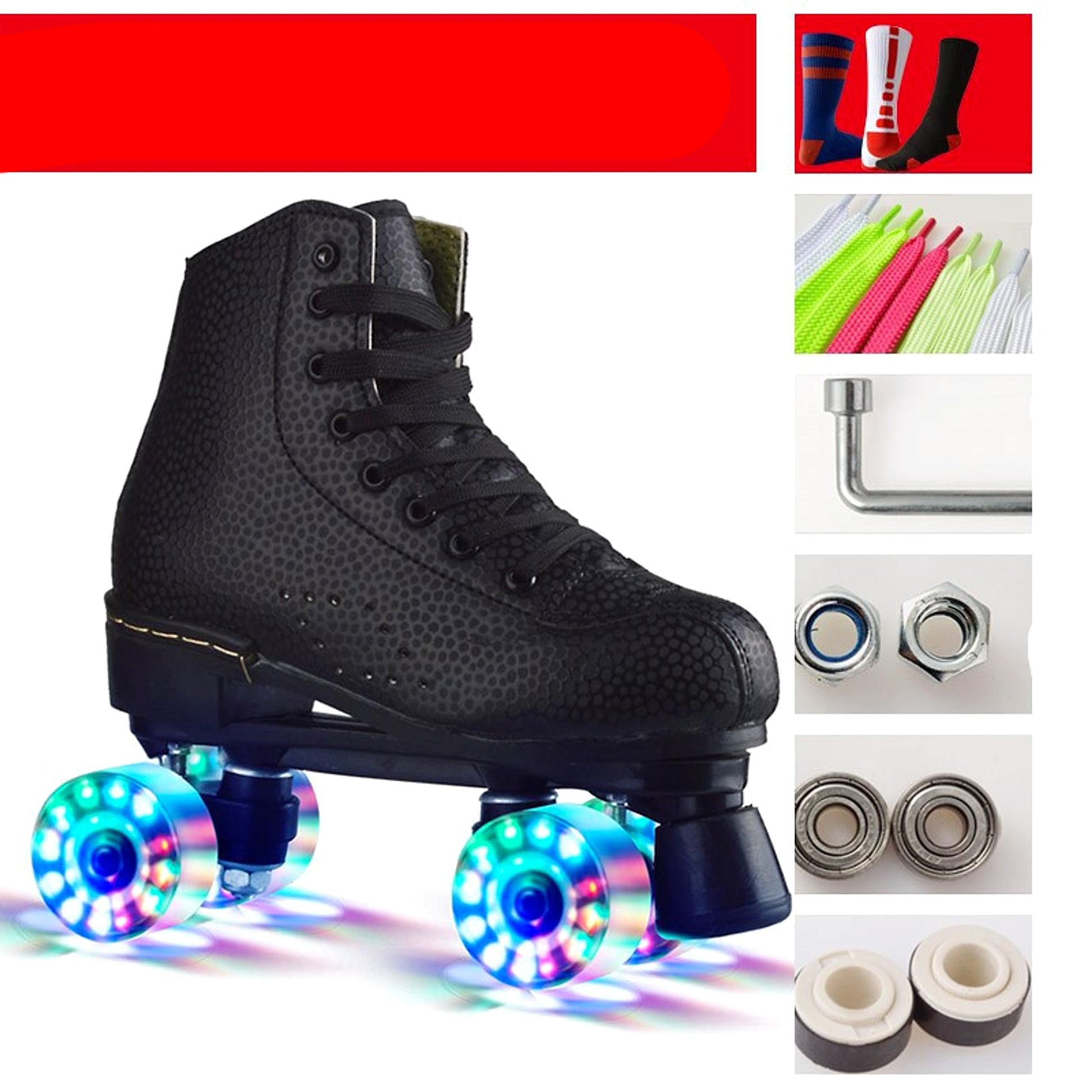 Double Row Wheel Roller Skates Round Four - enhanced image 2