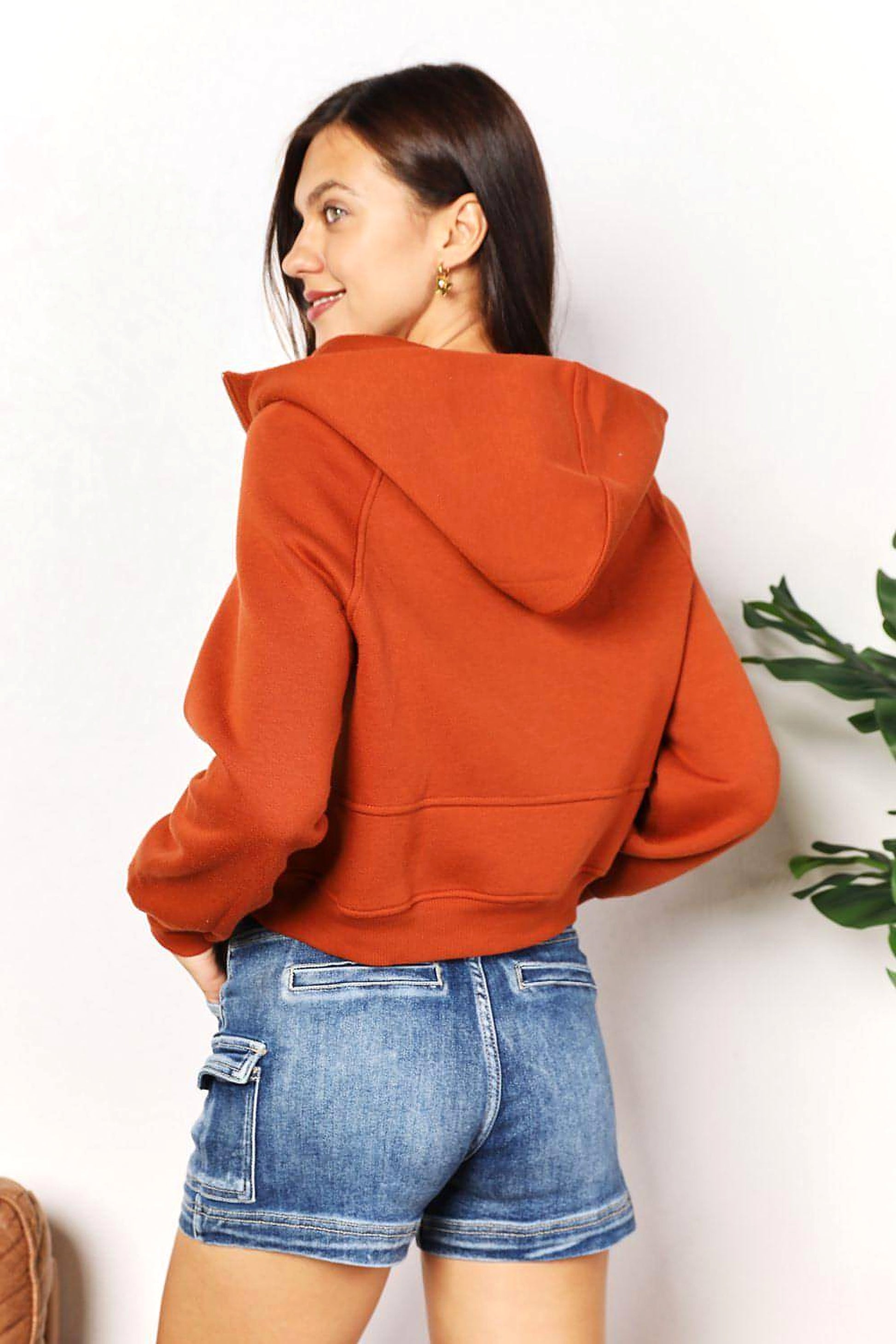 Double Take Half-Zip Long Sleeve Hoodie - enhanced image 2