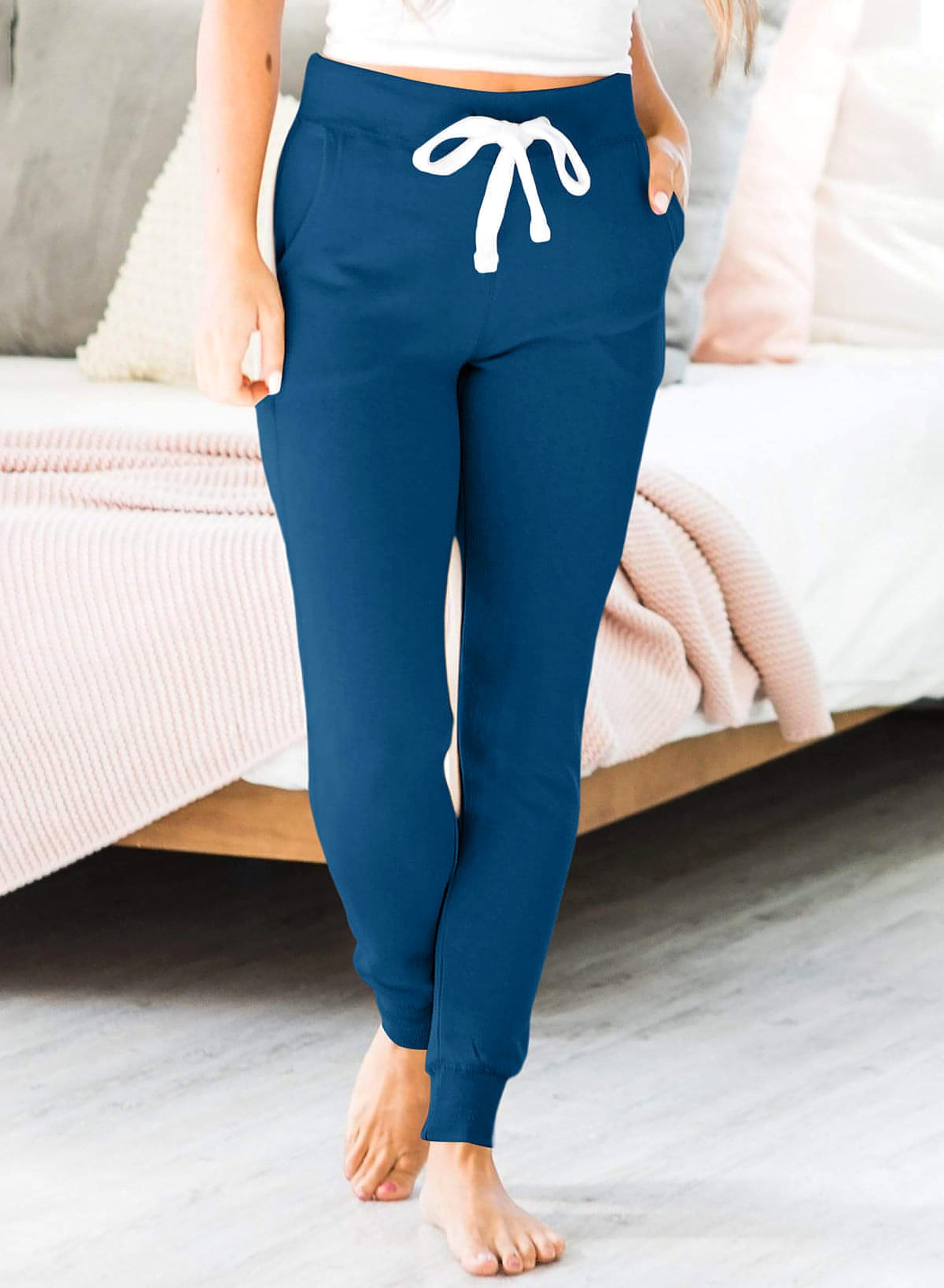 Drawstring Waist Pocketed Joggers - enhanced image 2