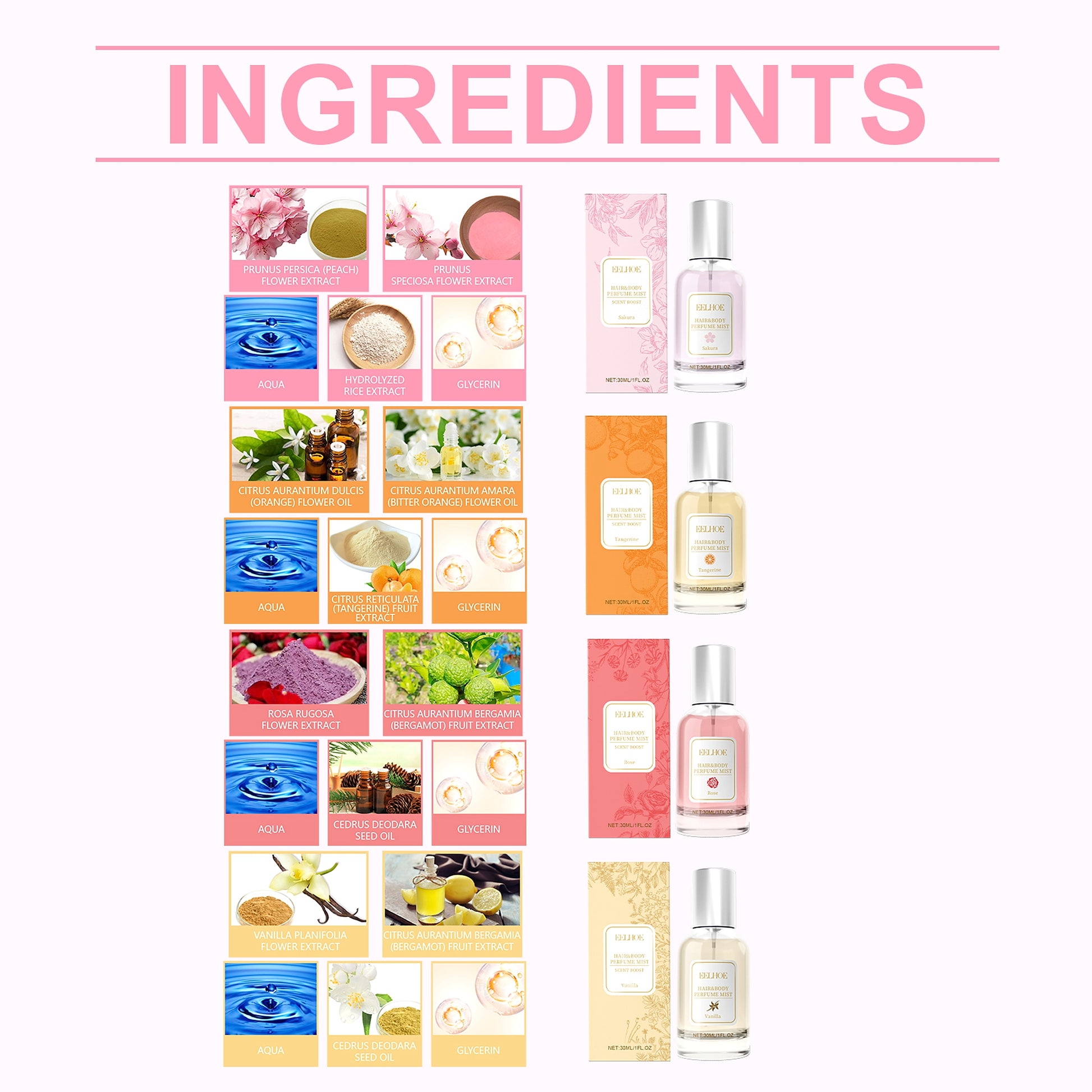 EELHOE Body Hair Perfume Spray Body Skin Hair Long-Lasting Fragrance Spray - enhanced image 2