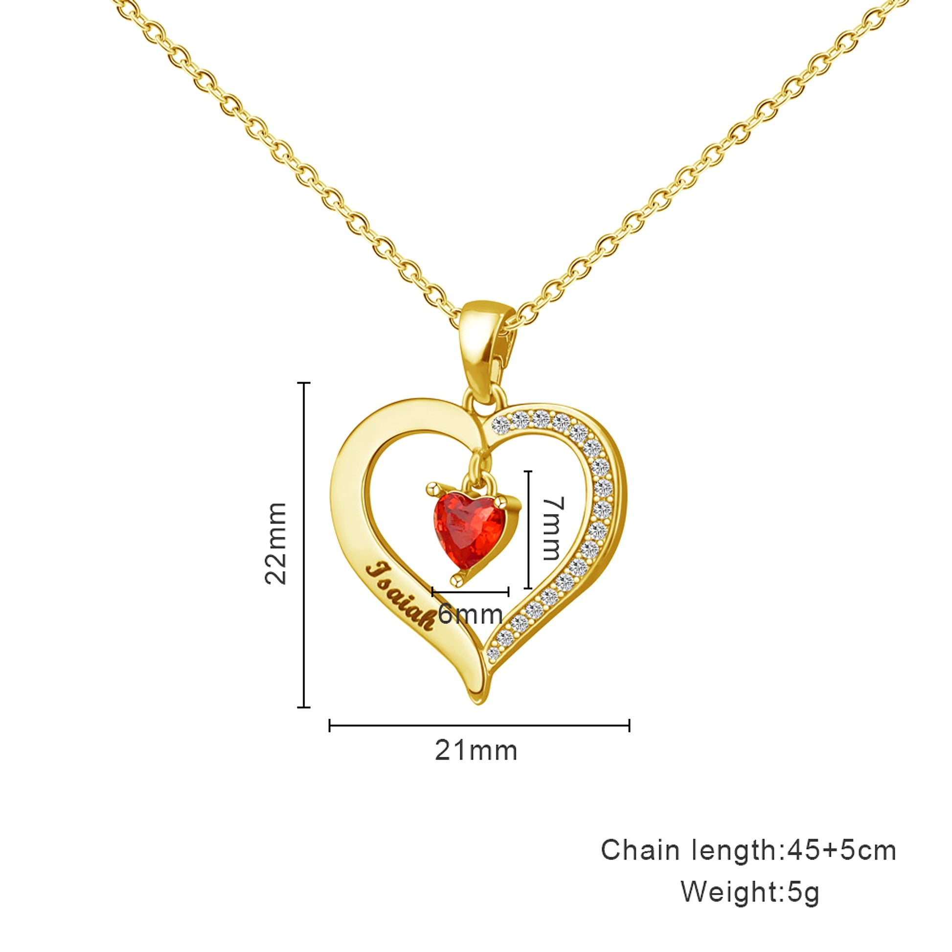 Elegant Copper Creative Personality Diamond-embedded Peach Heart Necklace - enhanced image 2
