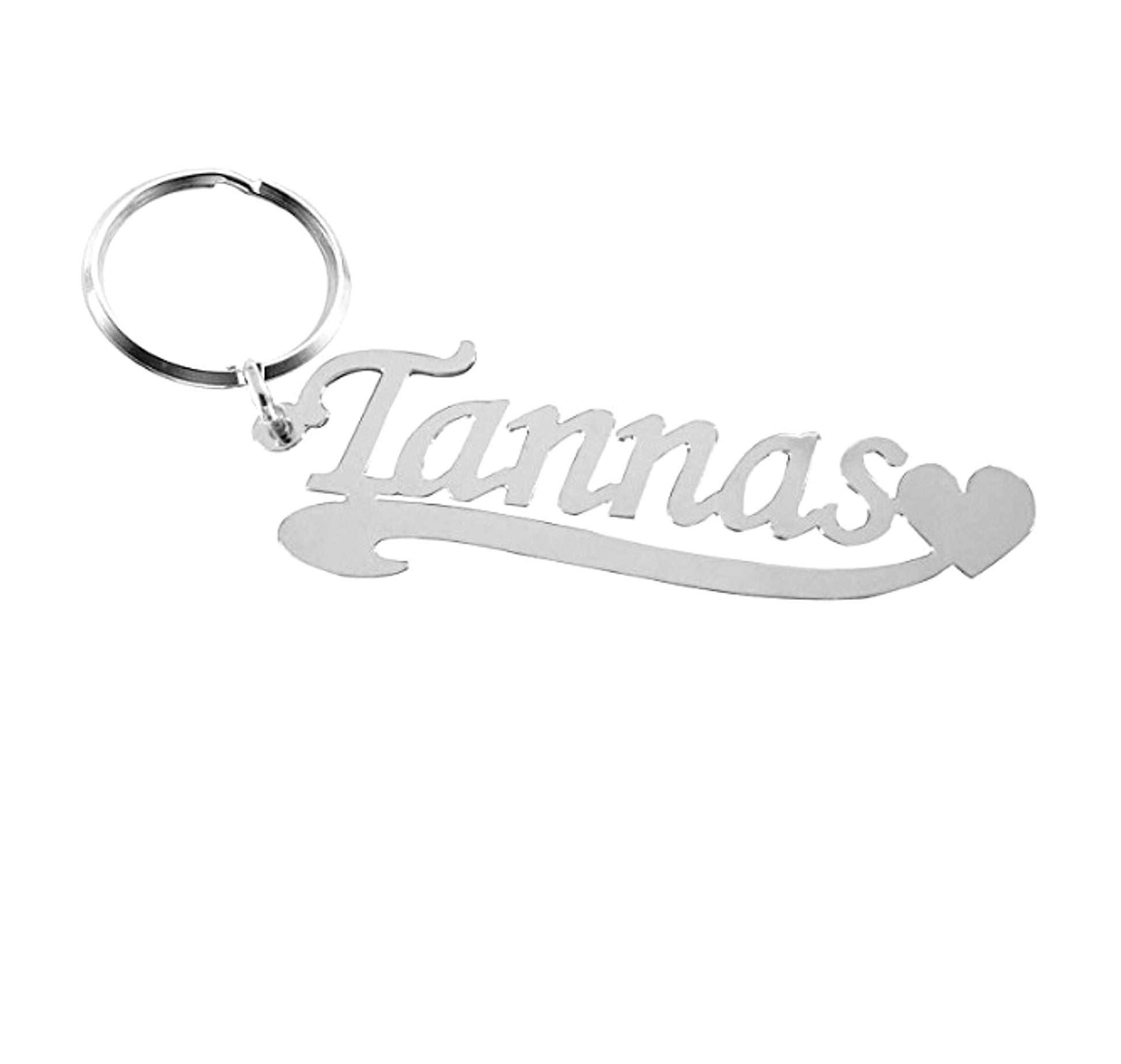 Personalized English Alphabet Name Keychain – Stainless Steel - enhanced image 2
