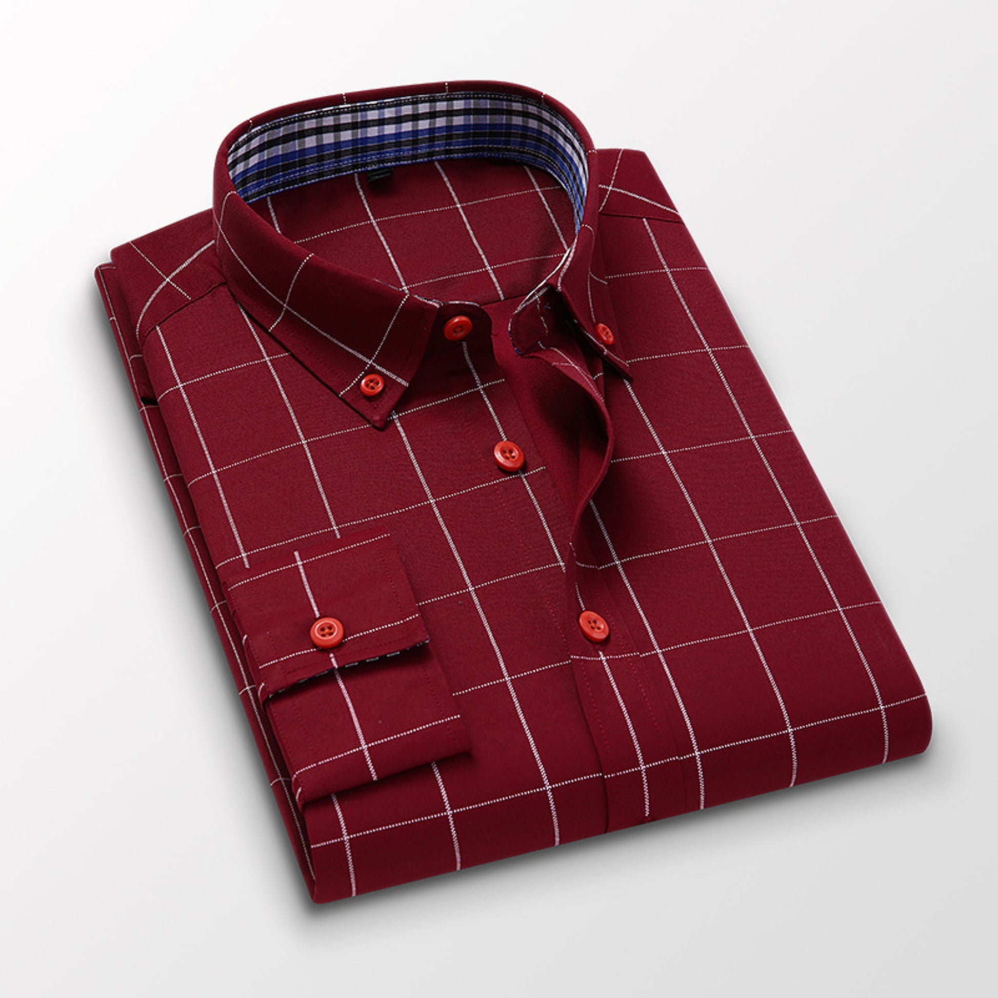 Fall Men's DressShirt Long Sleeve Casual Slim Fit - enhanced image 2