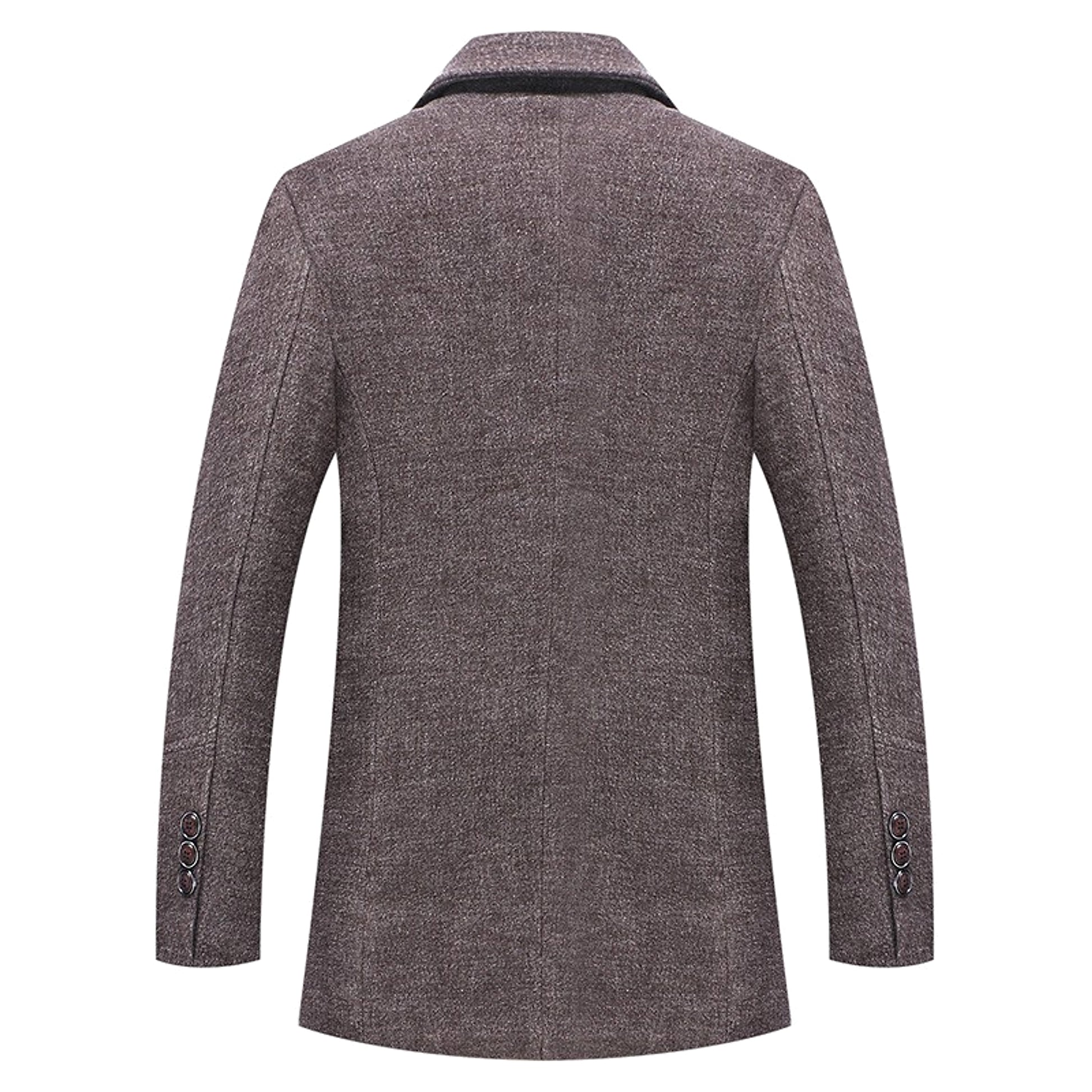 Fall Winter Men's Woolen Trench Coat Fashion Polo Collar Cotton Scarf - enhanced image 2