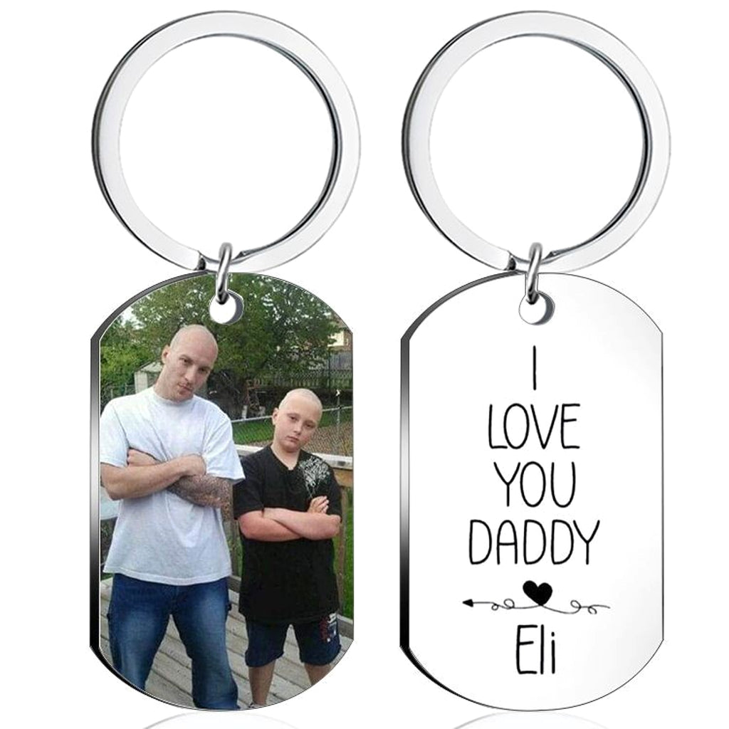 Personalized Stainless Steel Photo Keychain – Custom Engraved Gift - enhanced image 2