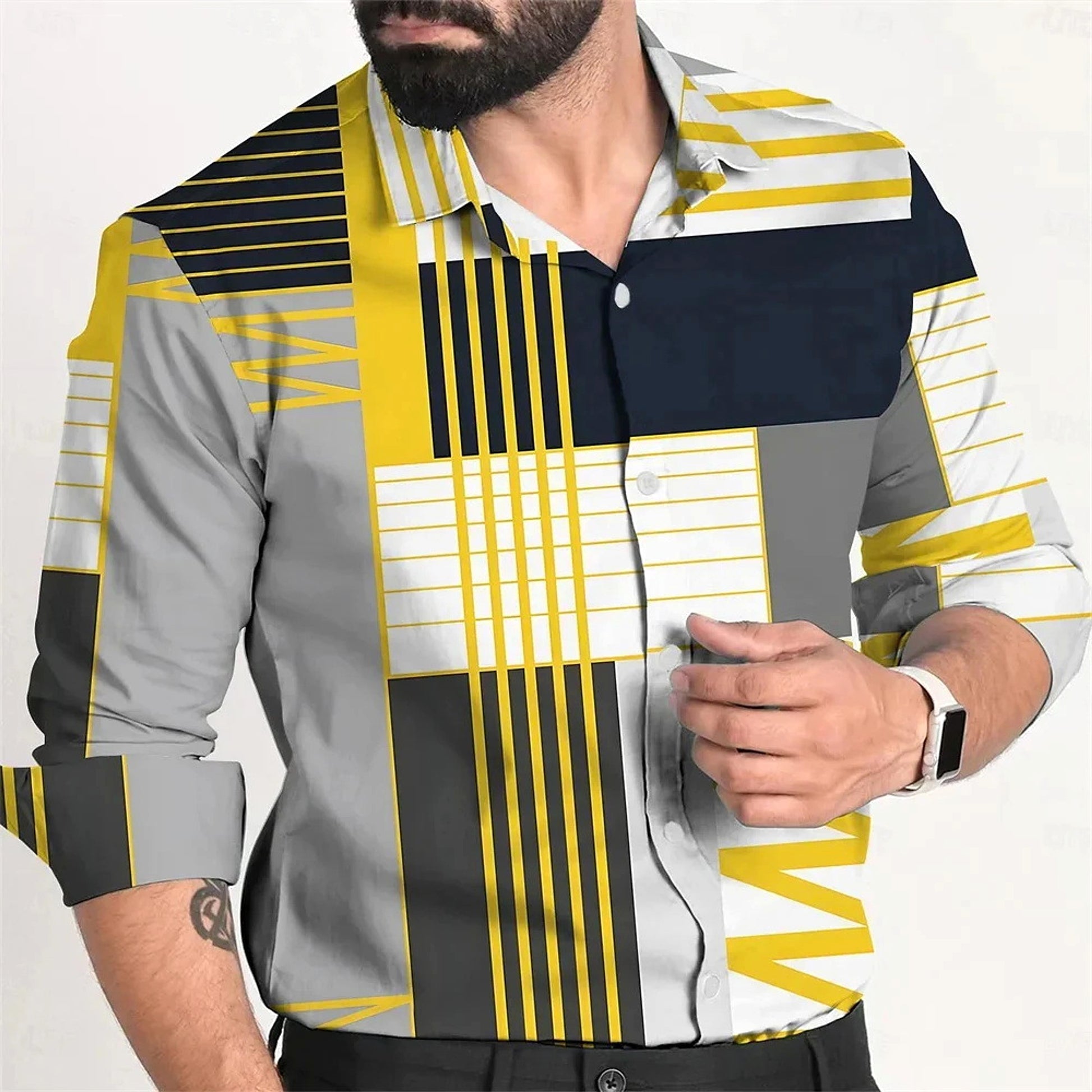 Fashion Personality Single Breasted All-matching Shirt Men - enhanced image 2