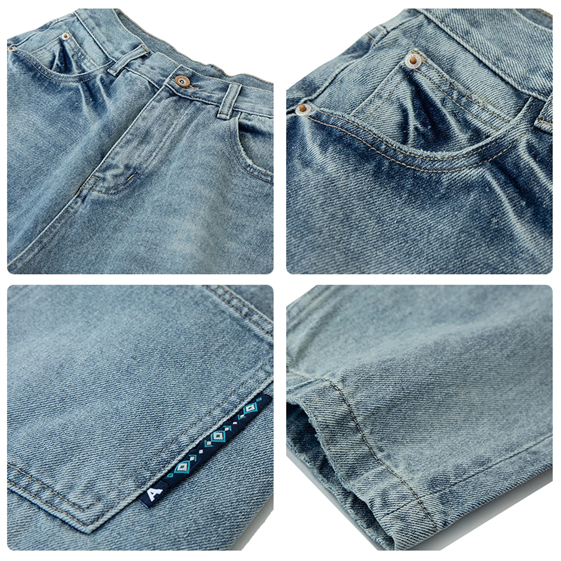 Fashion Retro Distressed Washed Jeans Men - enhanced image 2