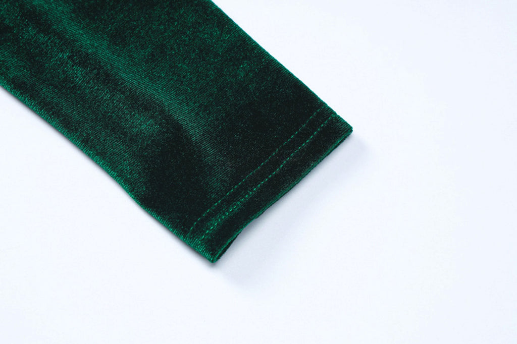 A1. Fashion Solid Color Slim Pleated Round-neck Long-sleeved Dress - enhanced image 2