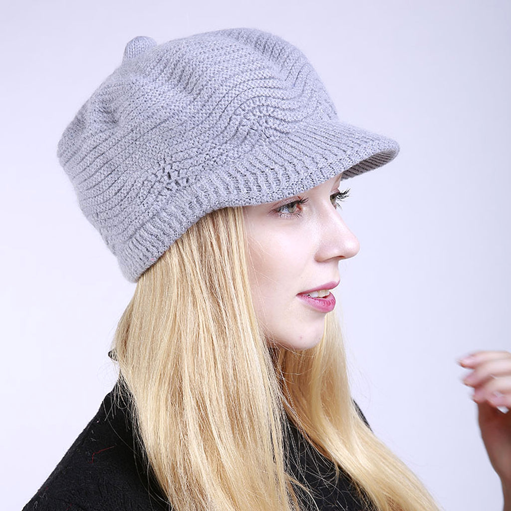 Fleece Fashion Warm Ladies Knitted Hat - enhanced image 2