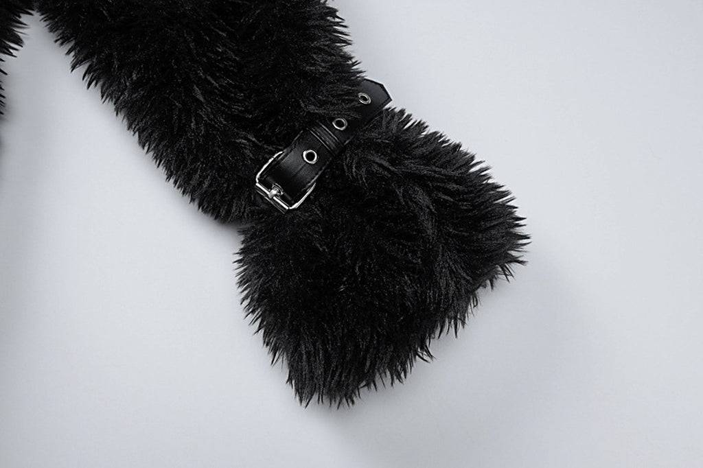 Fluffy wool & leather women 's jacket - enhanced image 2
