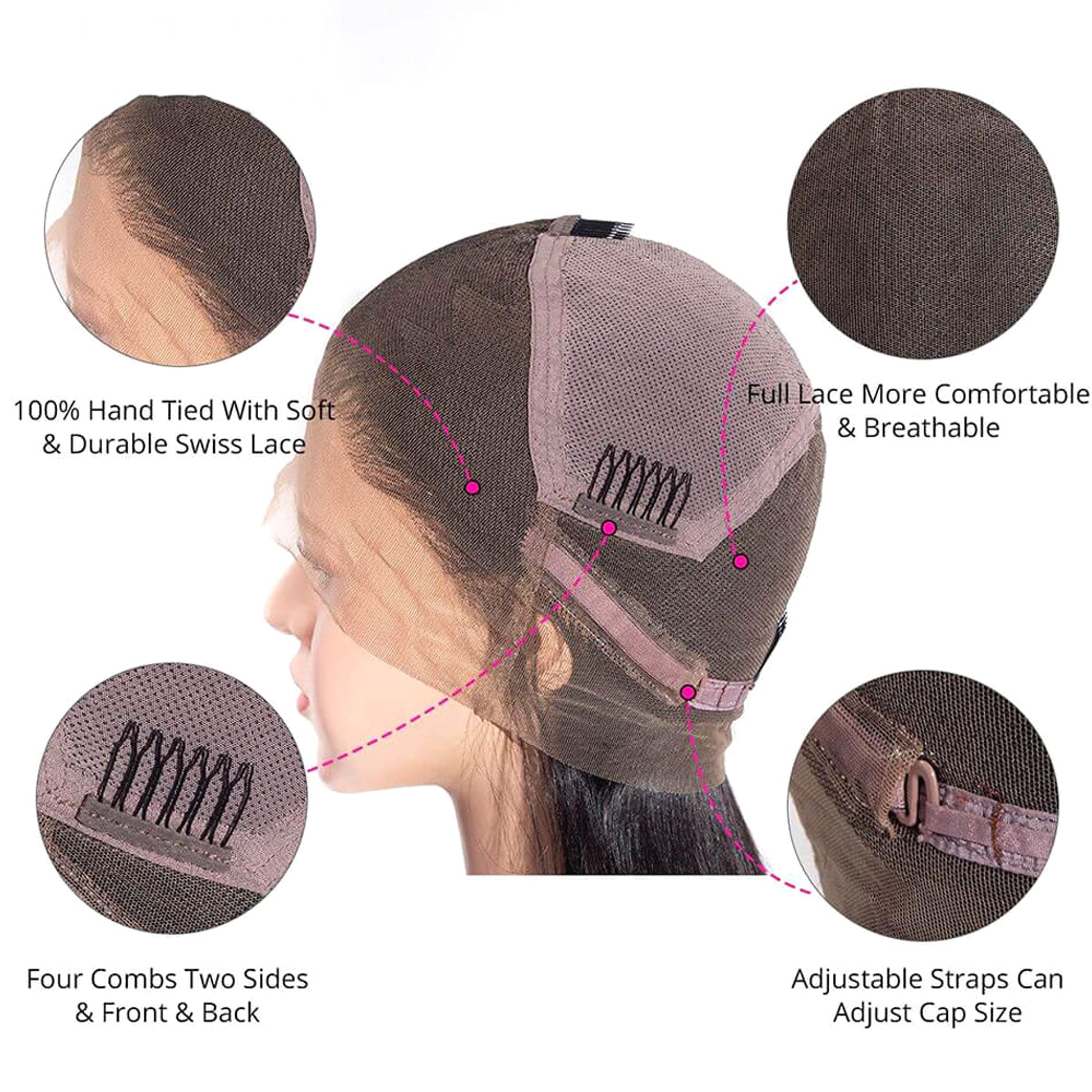 LuxeWave Premium - Full Lace Head Cover With Real Hair 1 - enhanced image 2