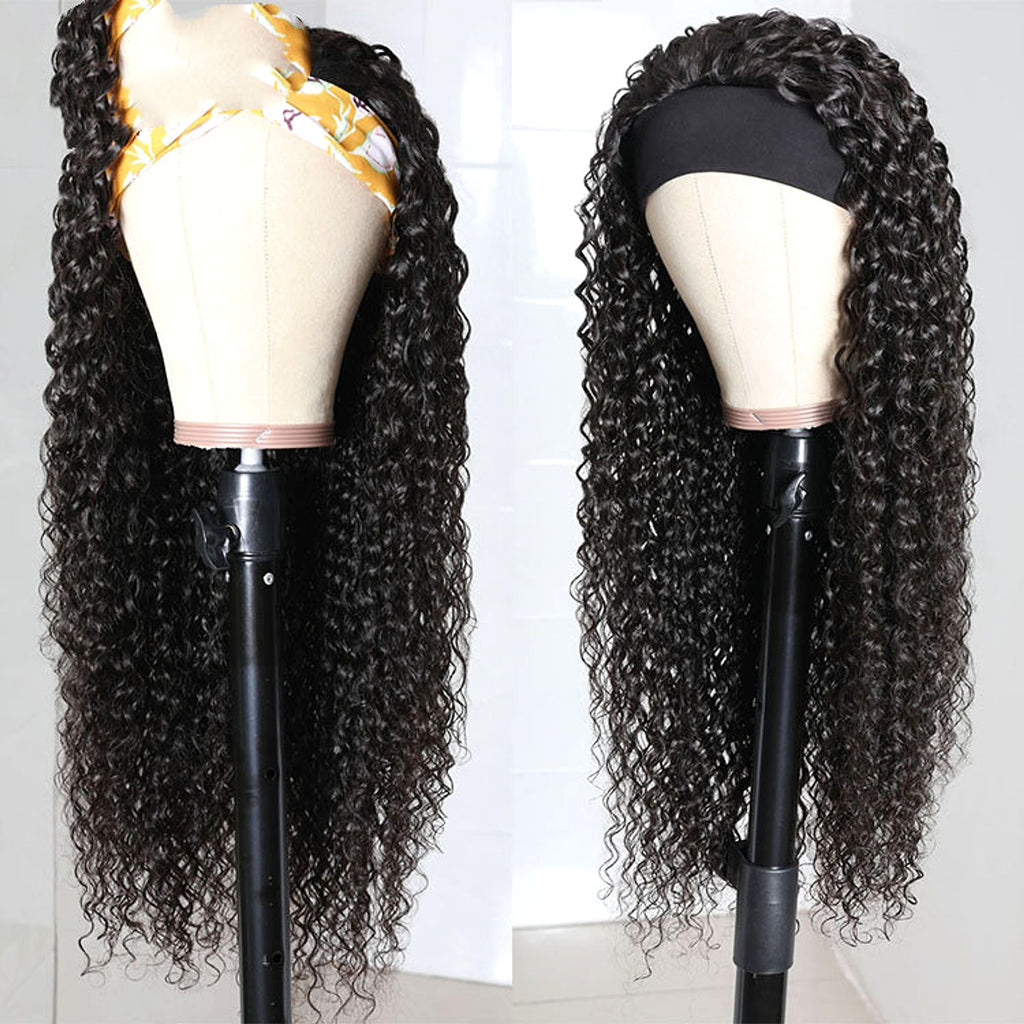 Full Mechanism Hair Band Wig Headgear Real Hair - enhanced image 2