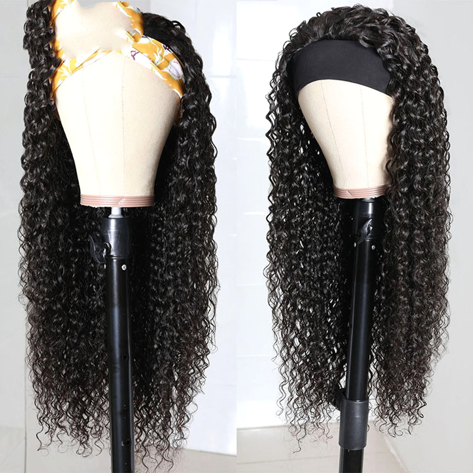 Full Mechanism Hair Band Wig Headgear Real Hair - enhanced image 2