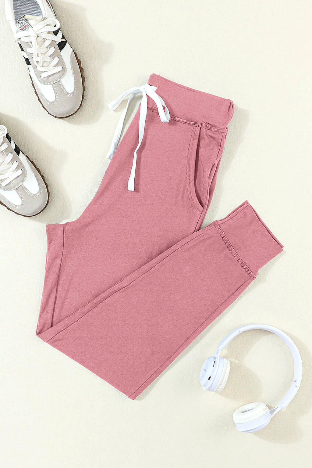 Fushia Drawstring Waist Pocketed Joggers - enhanced image 2