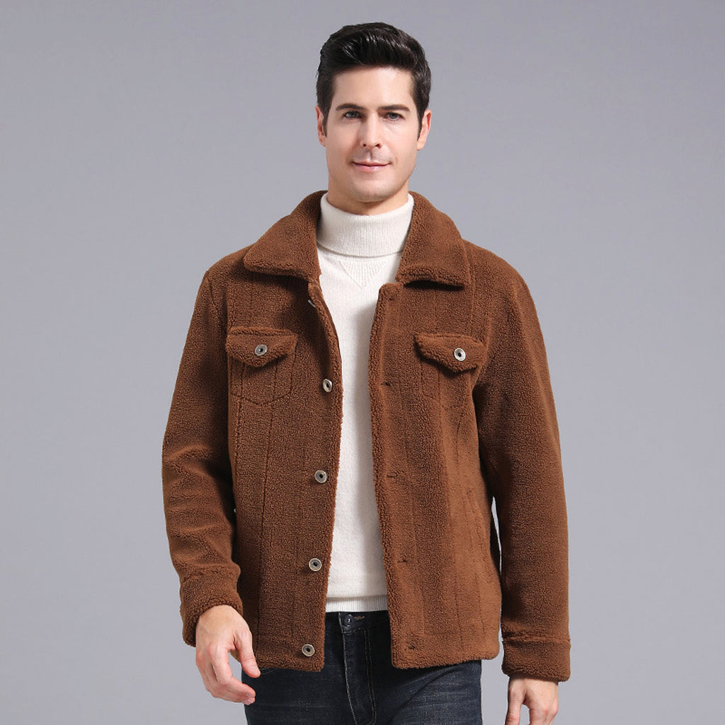 Grain Fleece Men Jacket Autumn And Winter New Style - enhanced image 2