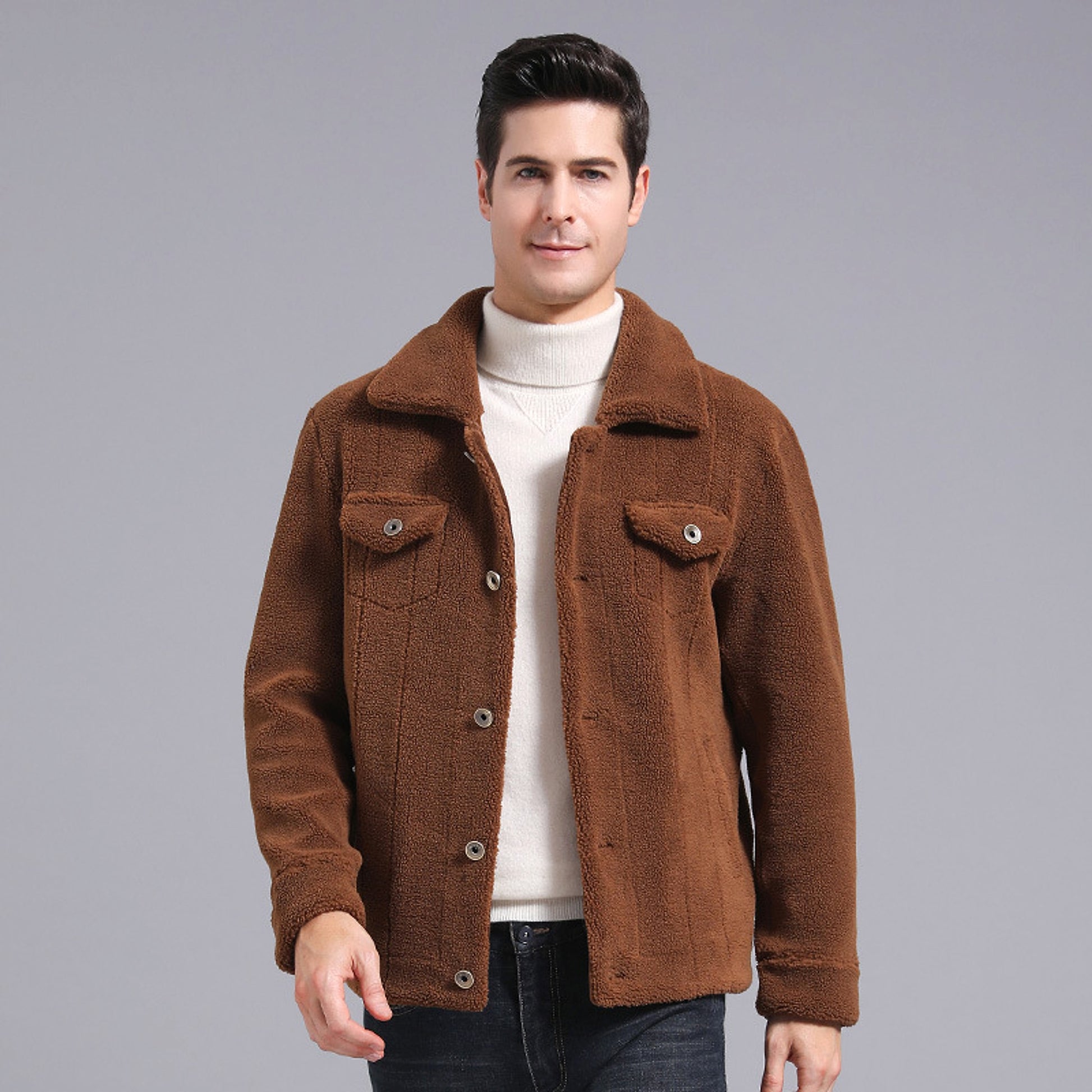 Grain Fleece Men Jacket Autumn And Winter New Style - enhanced image 2