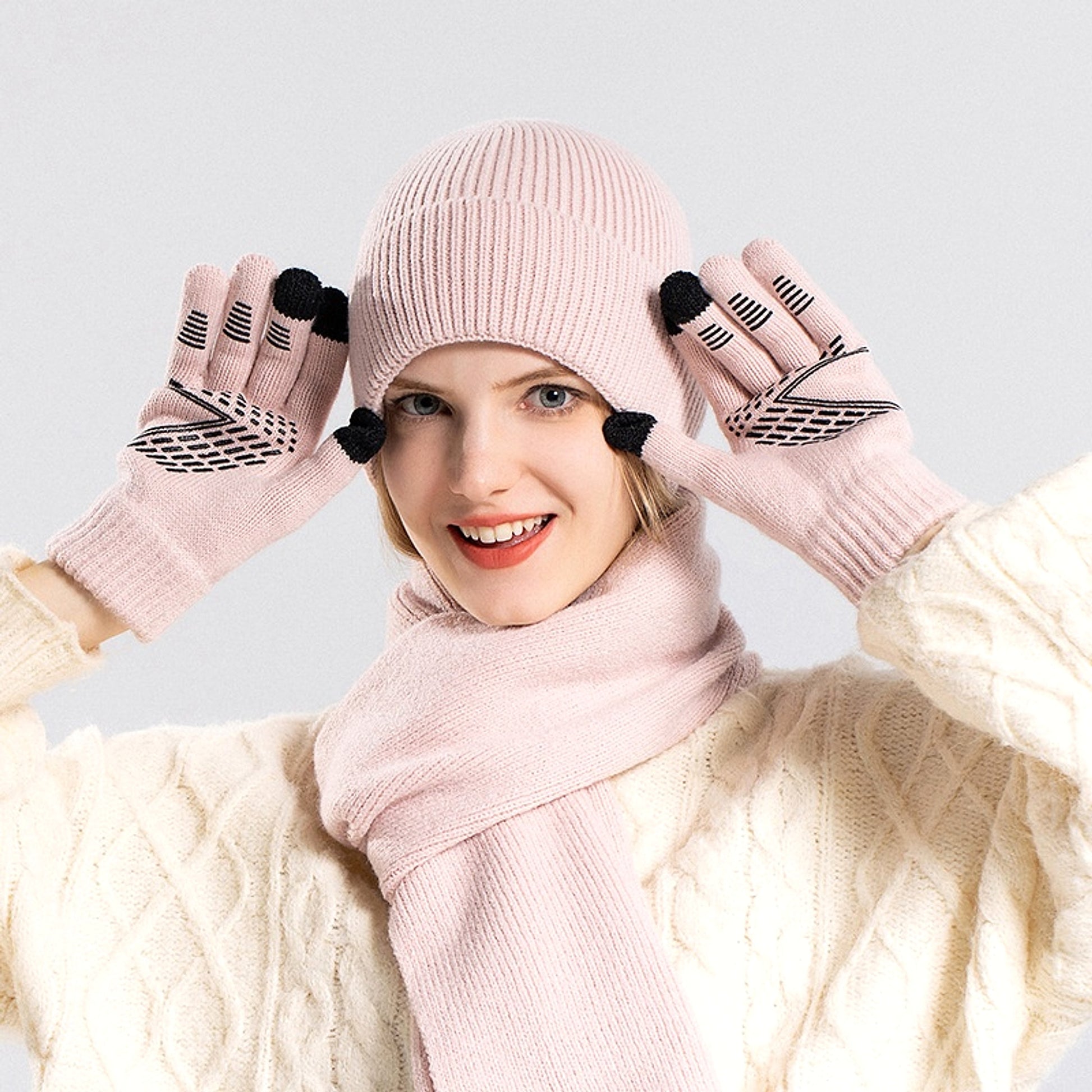 Hat Gloves Scarf Cover Thermal Knitting Outdoor Cycling Suit - enhanced image 2