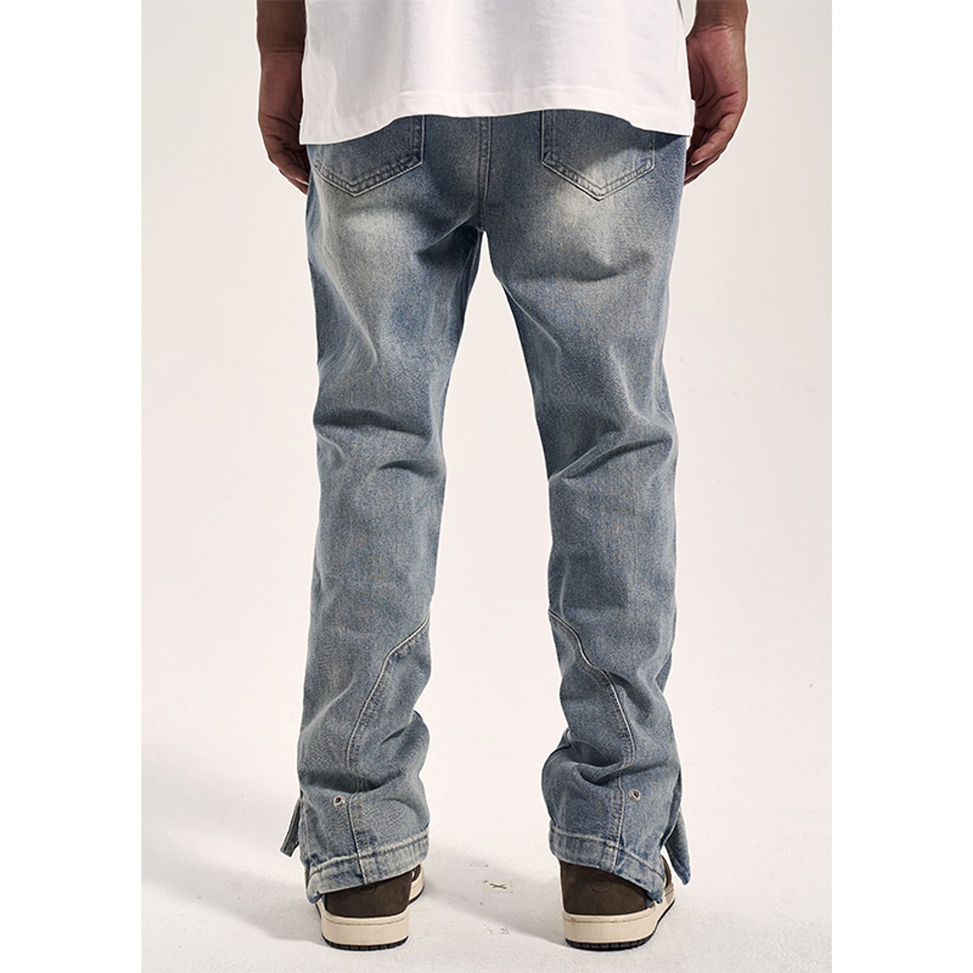 High Street Distressed 3D Cut Jeans With Side Zipper Men - enhanced image 2