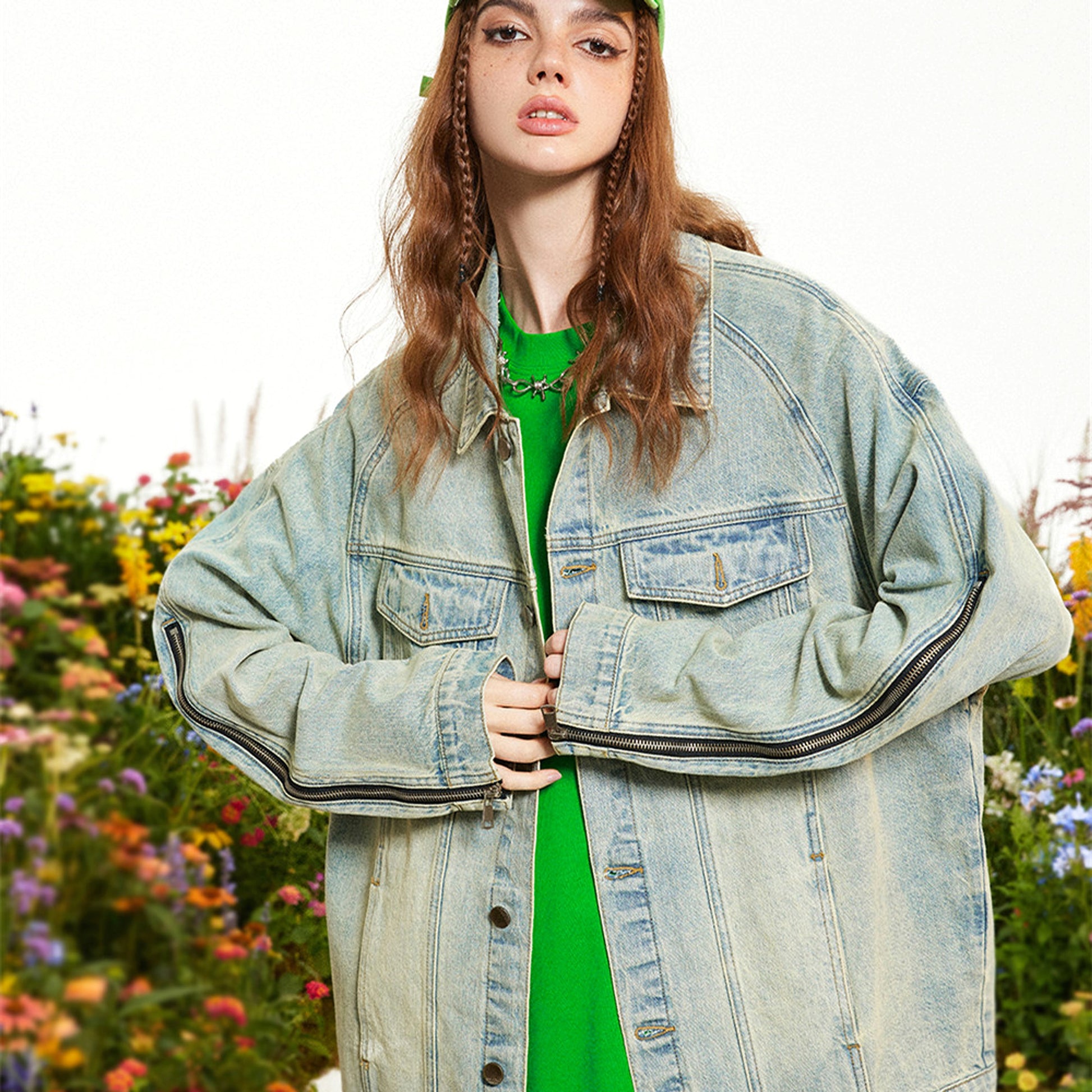 A.1  High Street Old Washing Water Denim Jacket  Women - enhanced image 2