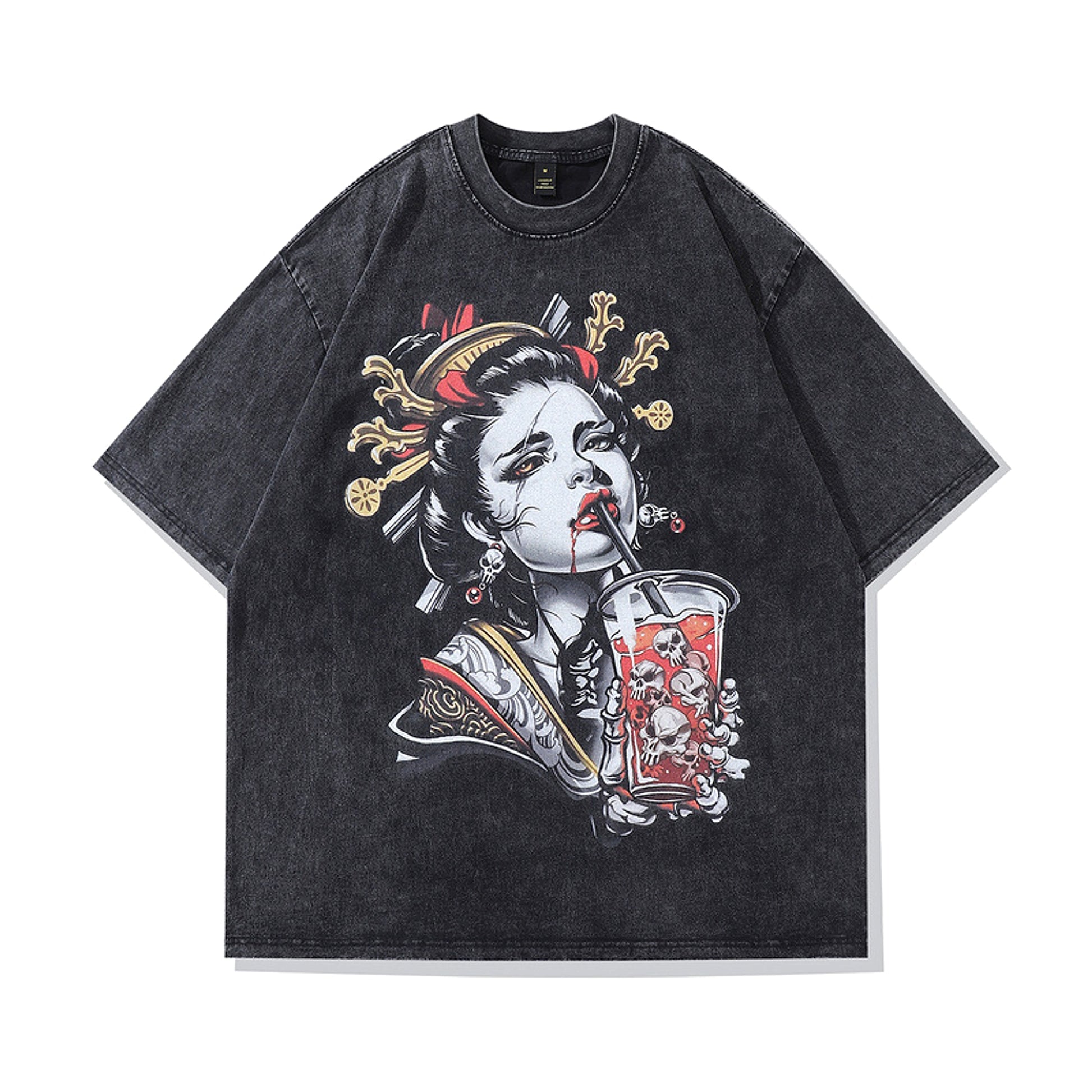 High Street Vintage Retro Loose Short Sleeve Tee Men T-Shirt - enhanced image 2