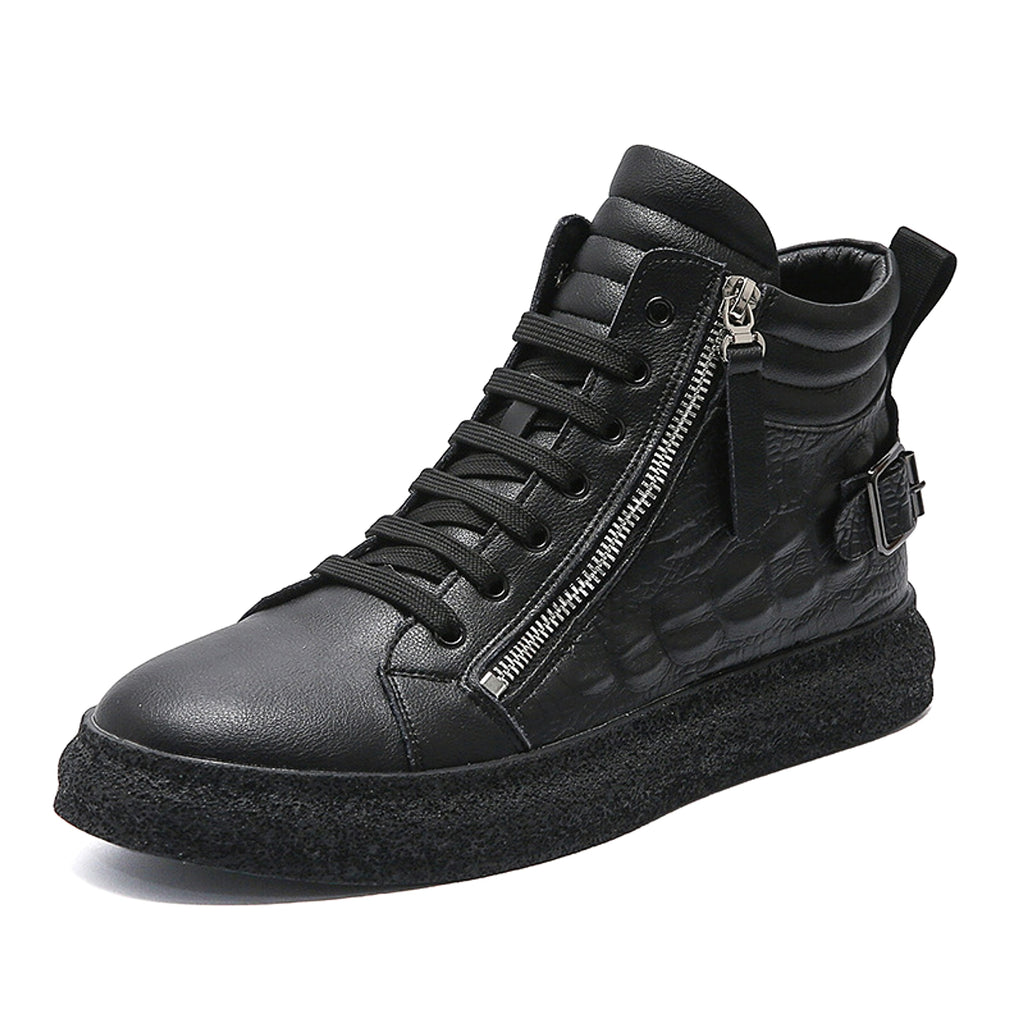 UrbanCore™ – Men’s High-Top Leather Street Sneakers - enhanced image 2