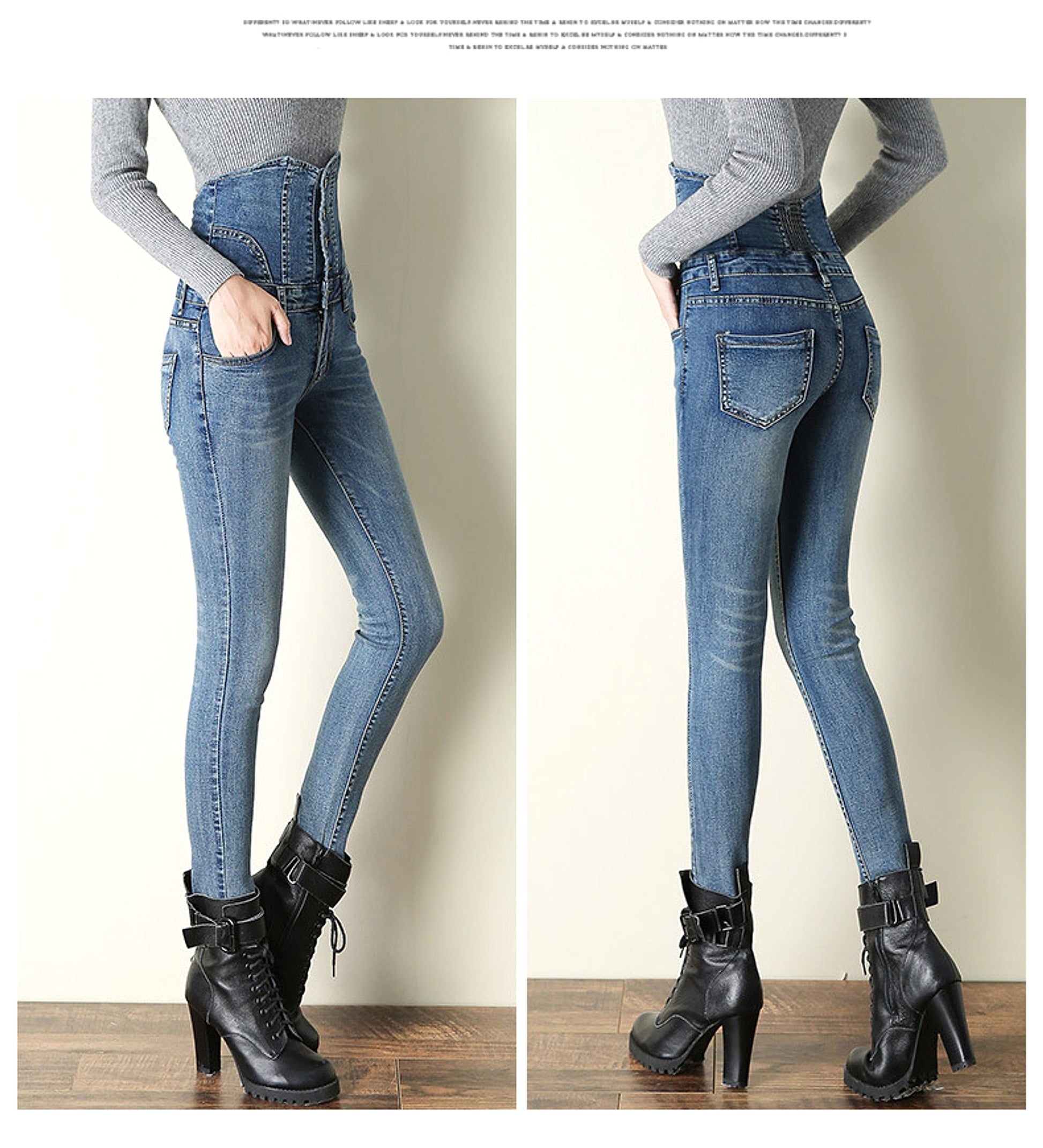 High waist jeans - enhanced image 2