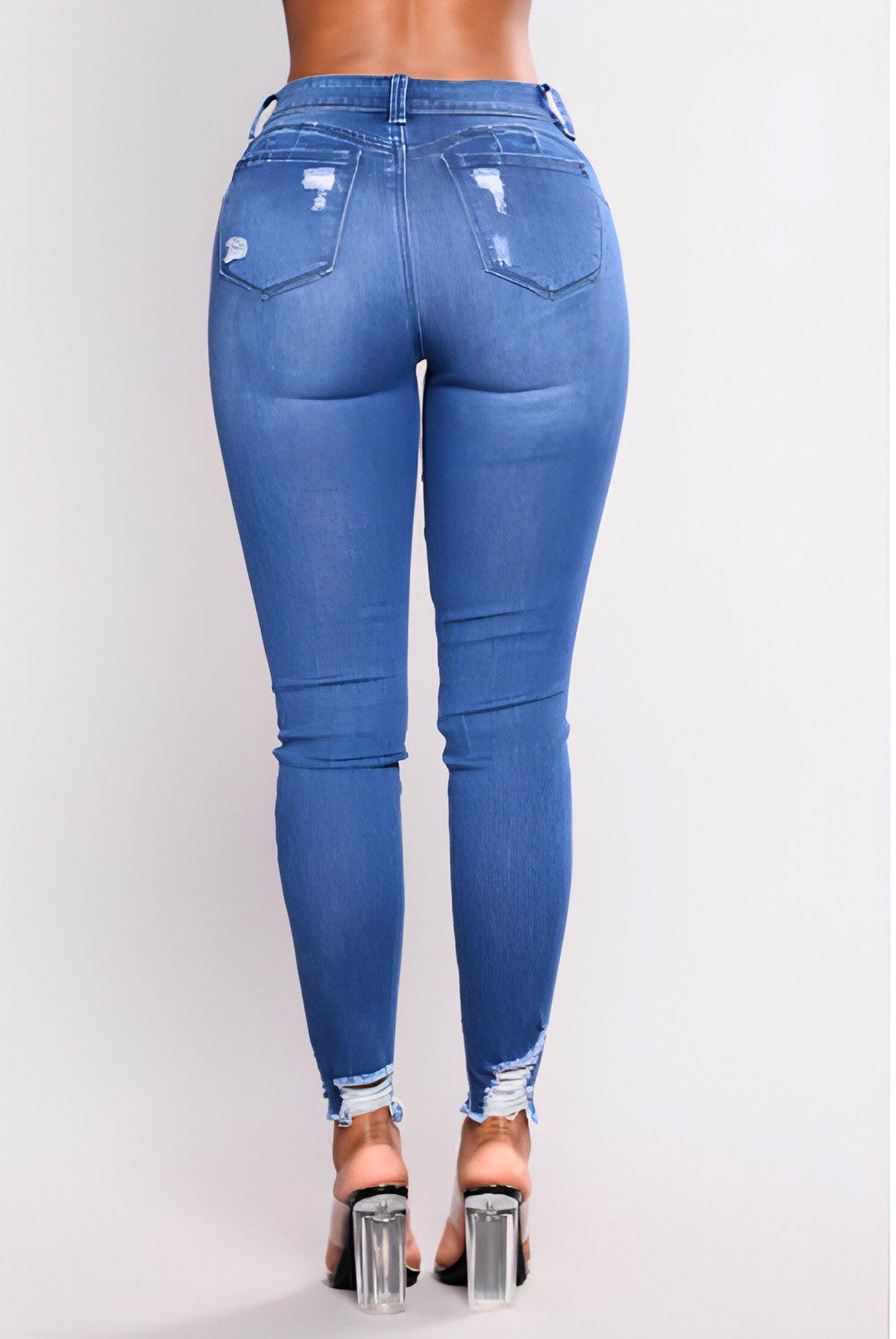 High waist stretch slim pencil feet pants - enhanced image 2