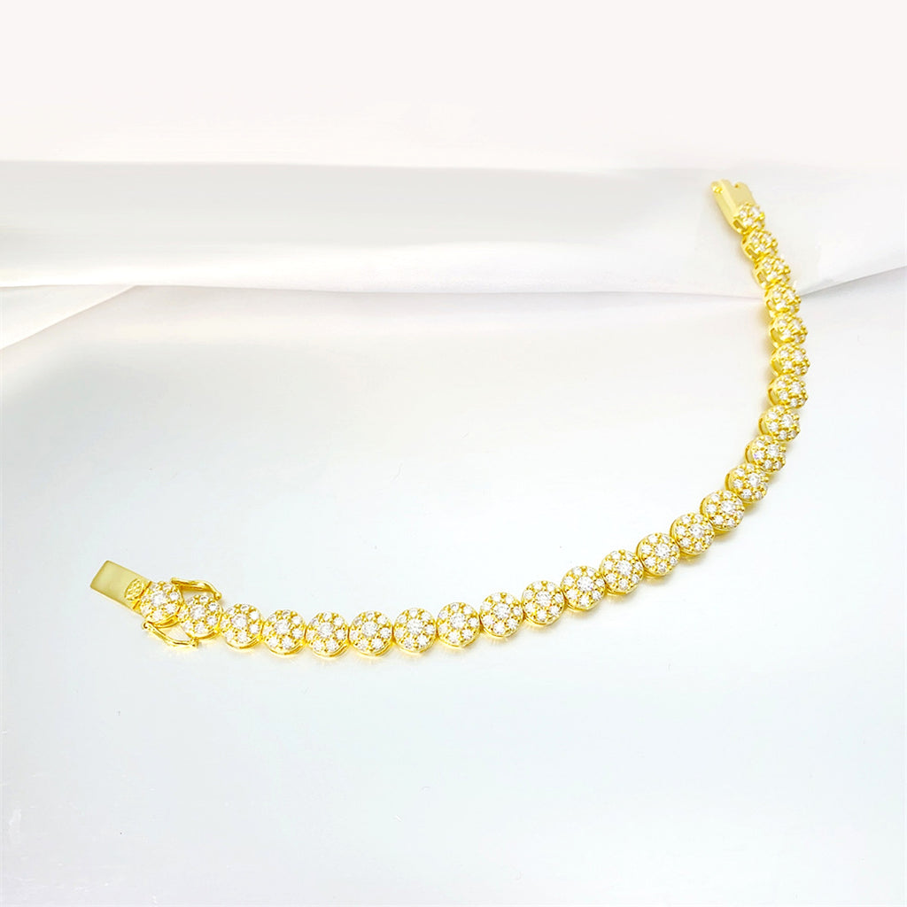 Hip Hop 925 Silver Tennis Chain Moissanite Bracelet - enhanced image 2