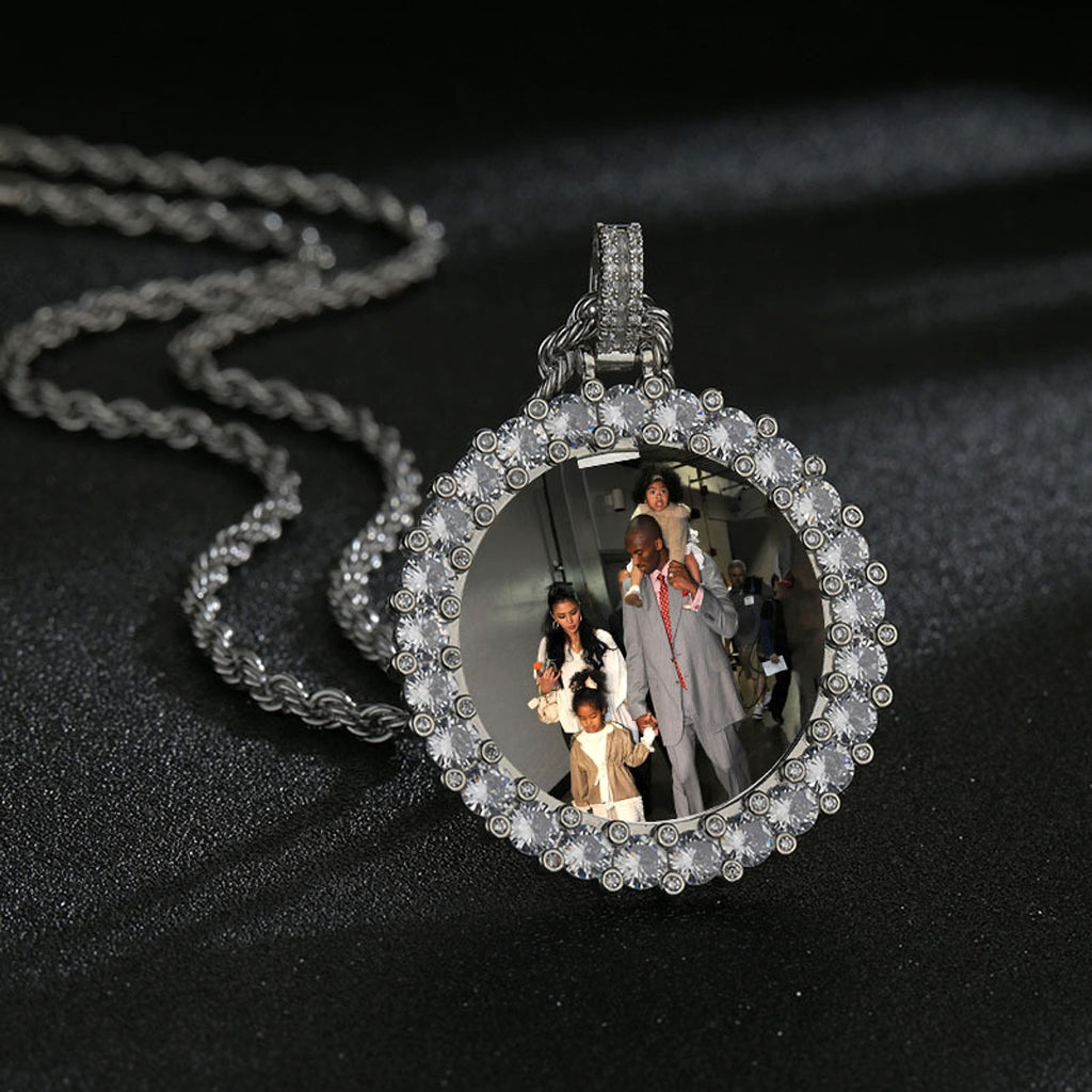 Custom Hip Hop Diamond Photo Pendant – Keep Your Memories Close! - enhanced image 2