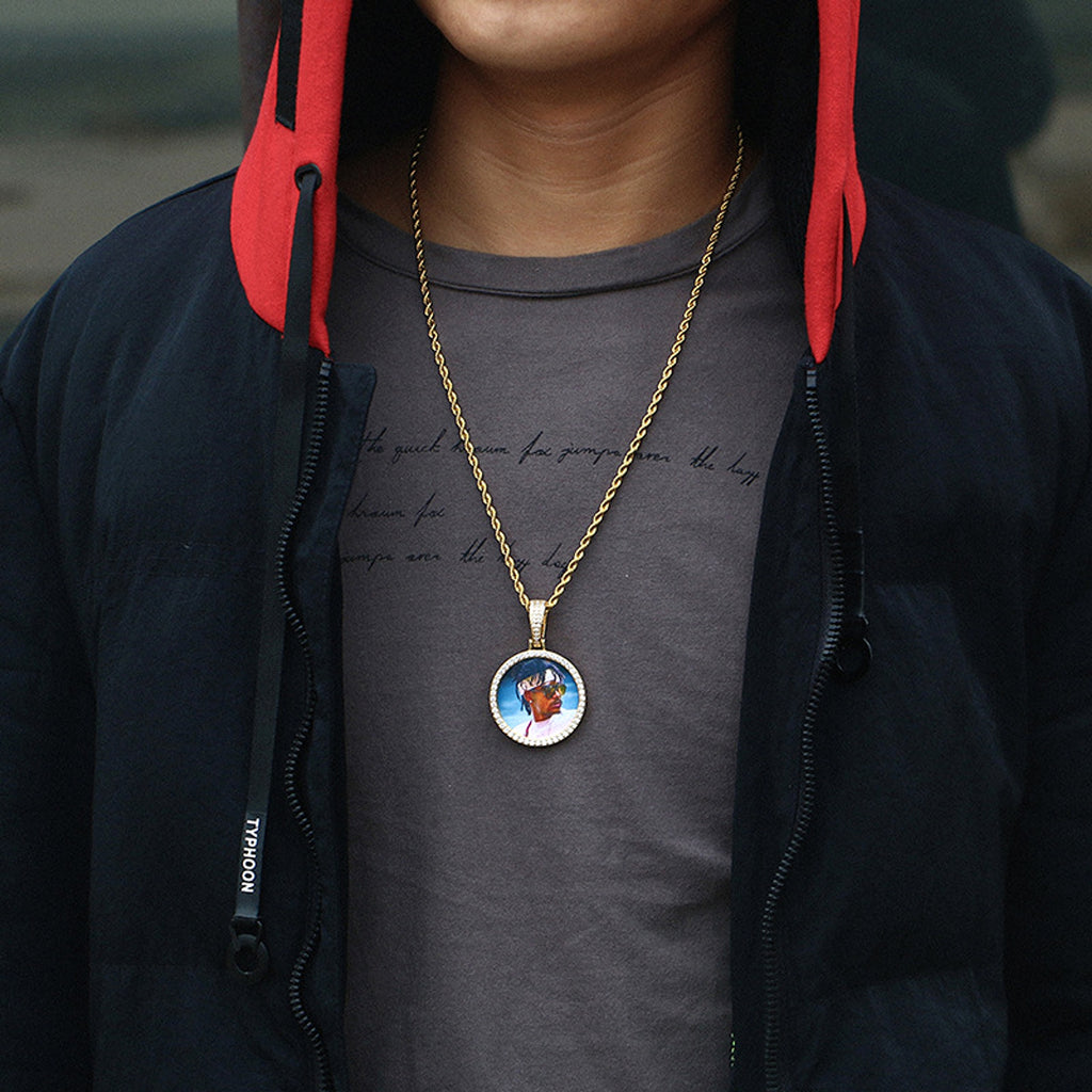 Hip Hop Personalized Pendant Photo Necklace - enhanced image 2