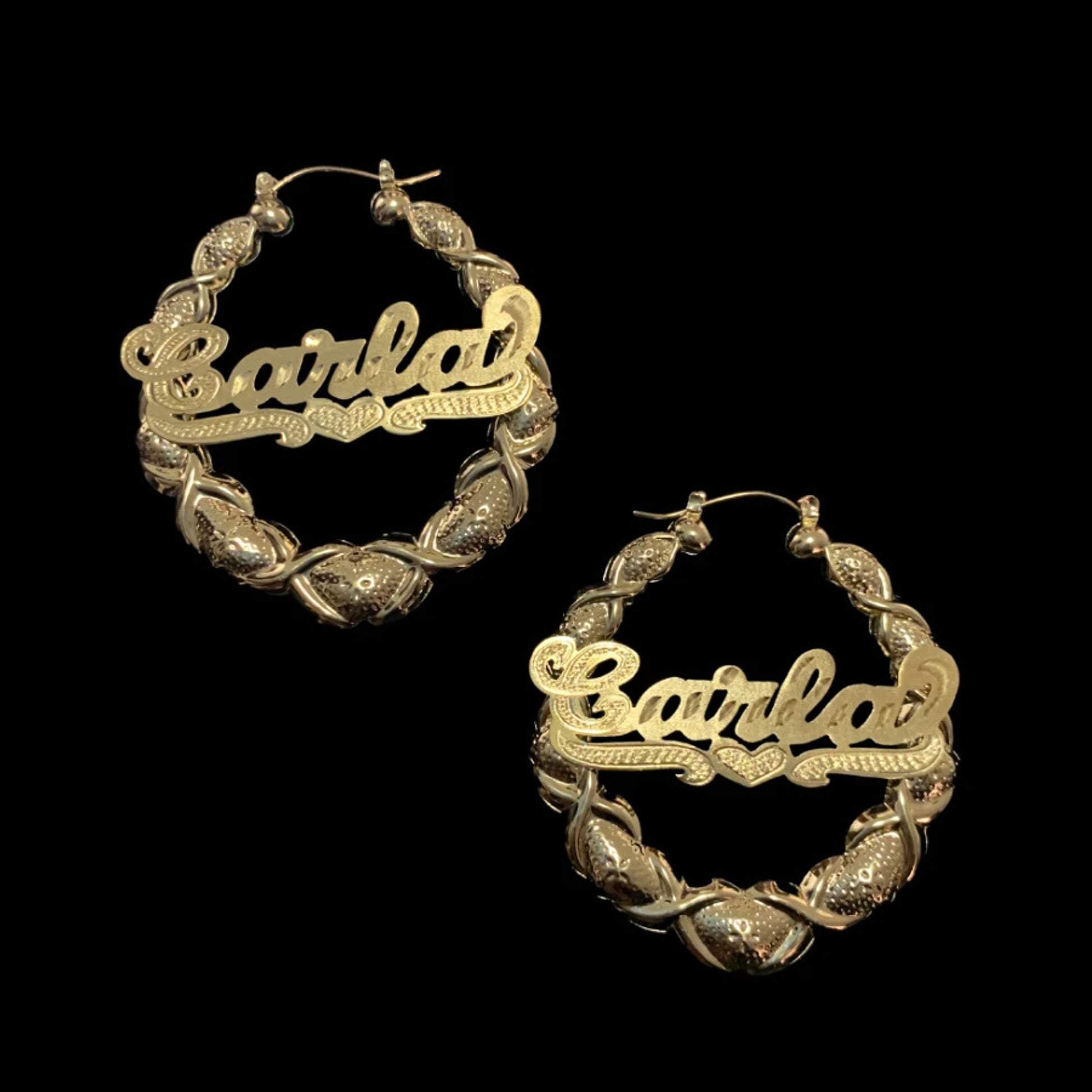 Ins Wind Alloy Carved Name Earrings - enhanced image 2