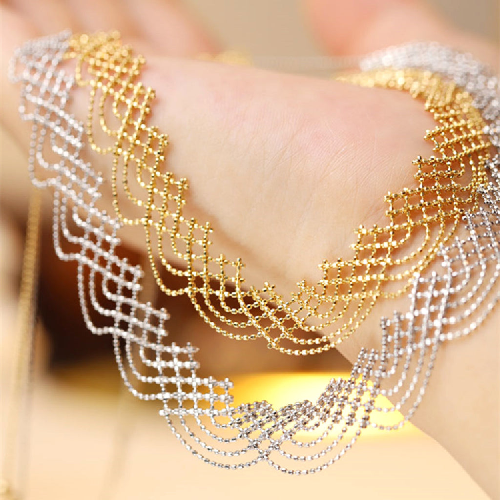 Inverted Rainbow Necklace with Adjustable Chain – Modern & Chic - enhanced image 2