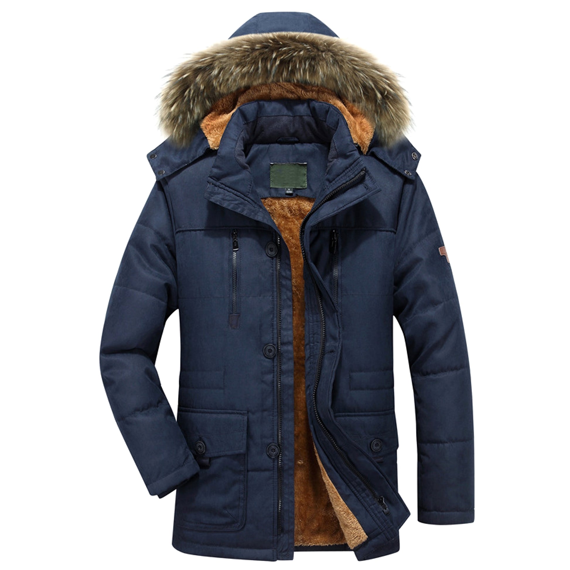 Jacket Fleece-lined Thickened Military Coat For Men - enhanced image 2