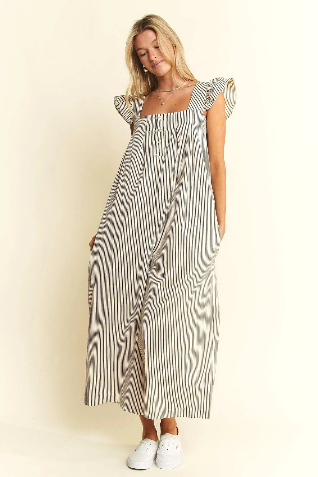 Jade By Jane Stripe Sleeveless Ruffle Jumpsuit - enhanced image 2
