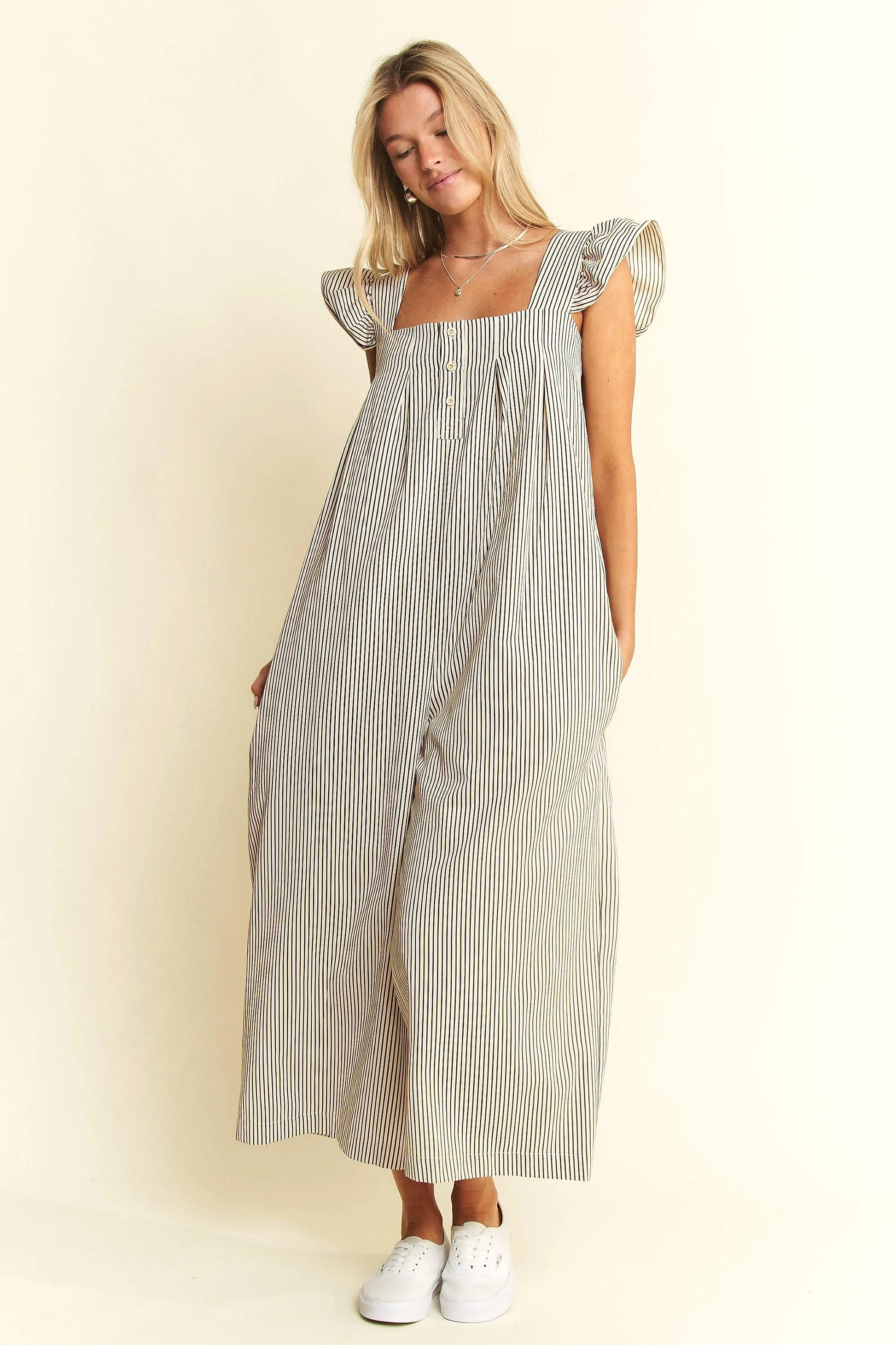 Jade By Jane Stripe Sleeveless Ruffle Jumpsuit - enhanced image 2