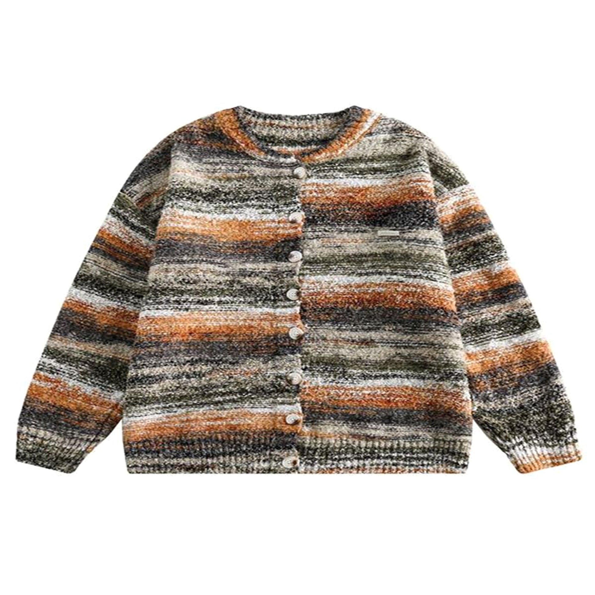 Japanese Street Harajuku Style Knitted Cardigan Gradient Neutral Loose Sweater Coat - enhanced image 2
