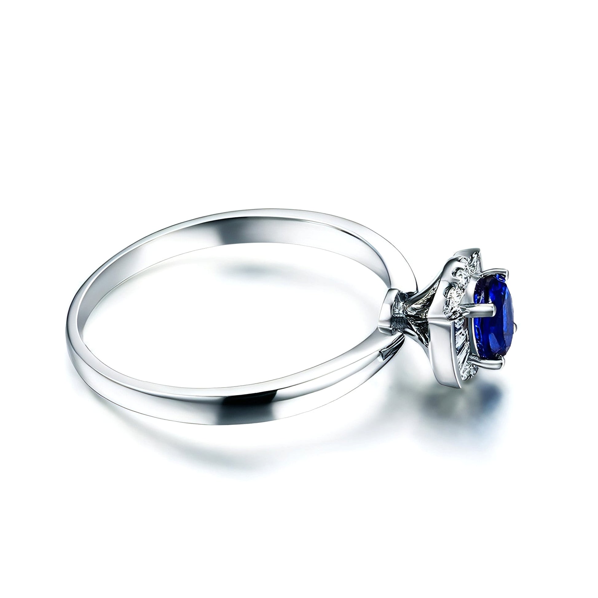 Sapphire & Diamond Inlaid 18K Gold Women's Ring - enhanced image 2