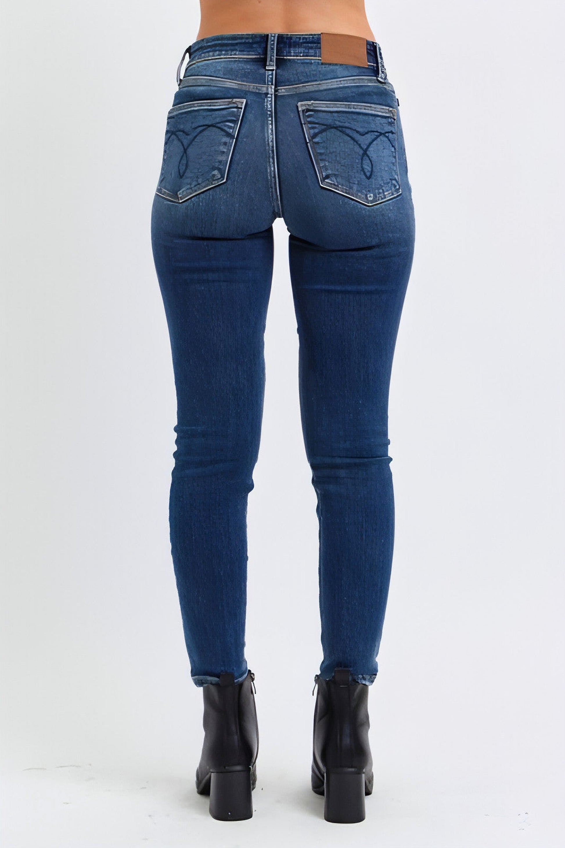 Judy Blue Full Size Run Mid-Rise Waist Skinny Jeans with Thermal Lining - enhanced image 2
