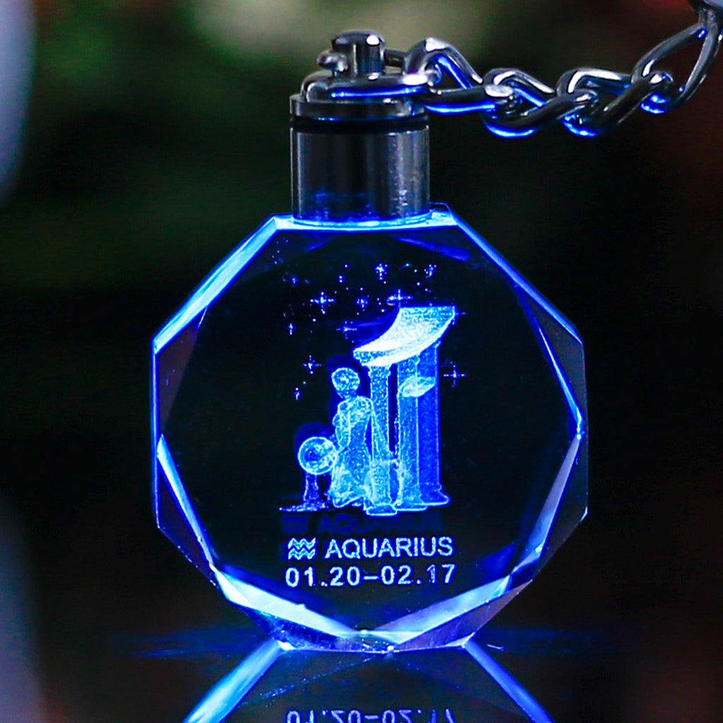Personalised K9 crystal keyring with LED lighting & engraving - enhanced image 2